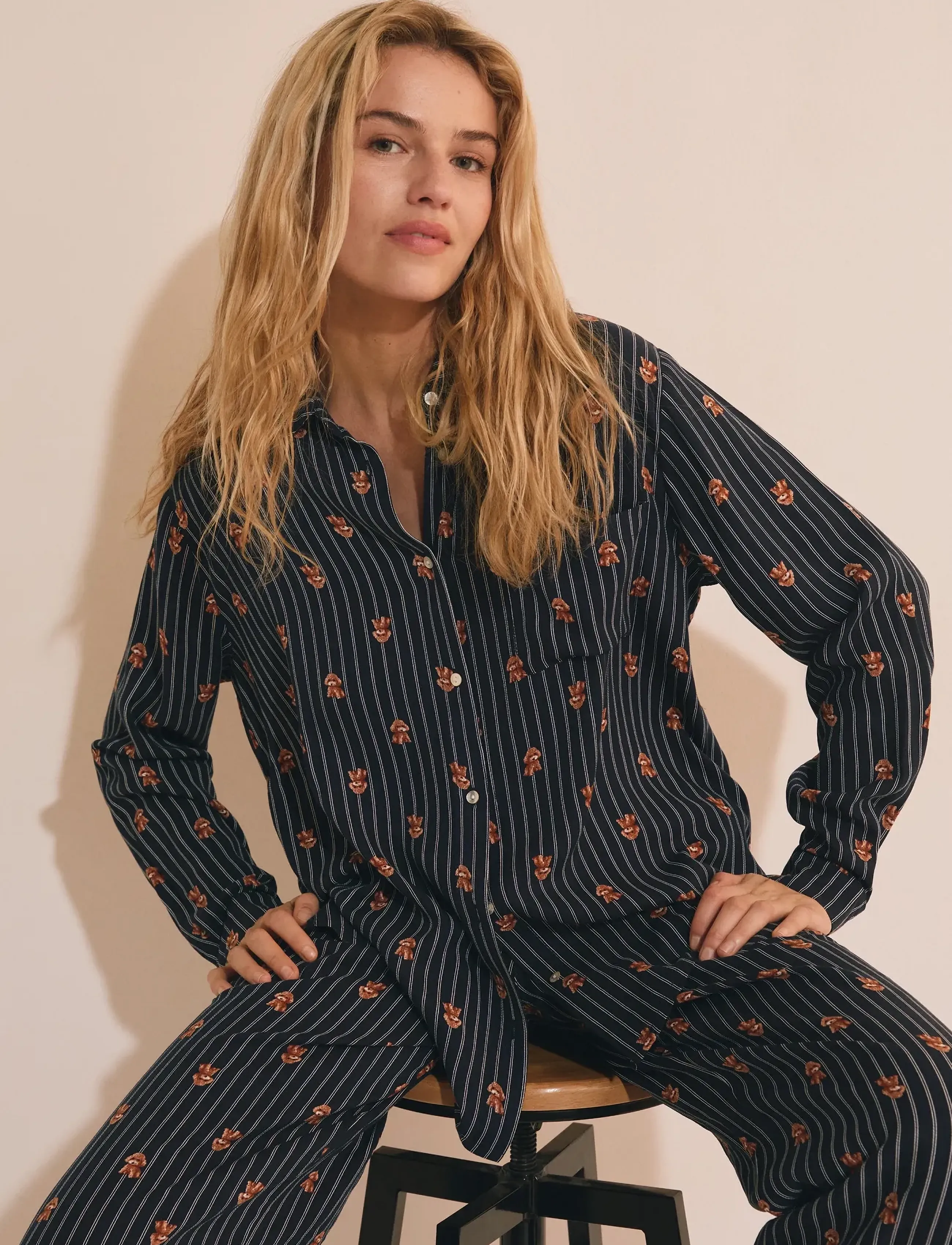 Etam - ROBY - LONG SLEEVE PYJAMA SHIRT - ink - 3