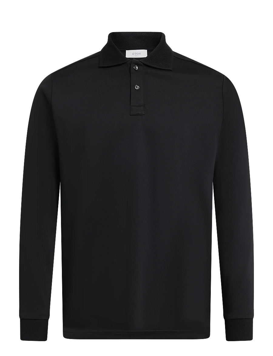 Eton - Eton Polo - långärmade stickade pikétröjor - black - 0