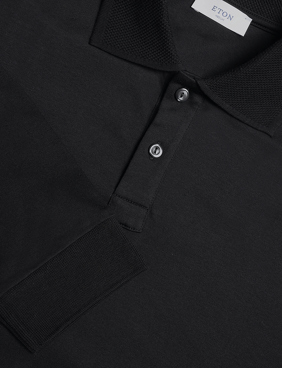 Eton - Eton Polo - långärmade stickade pikétröjor - black - 2