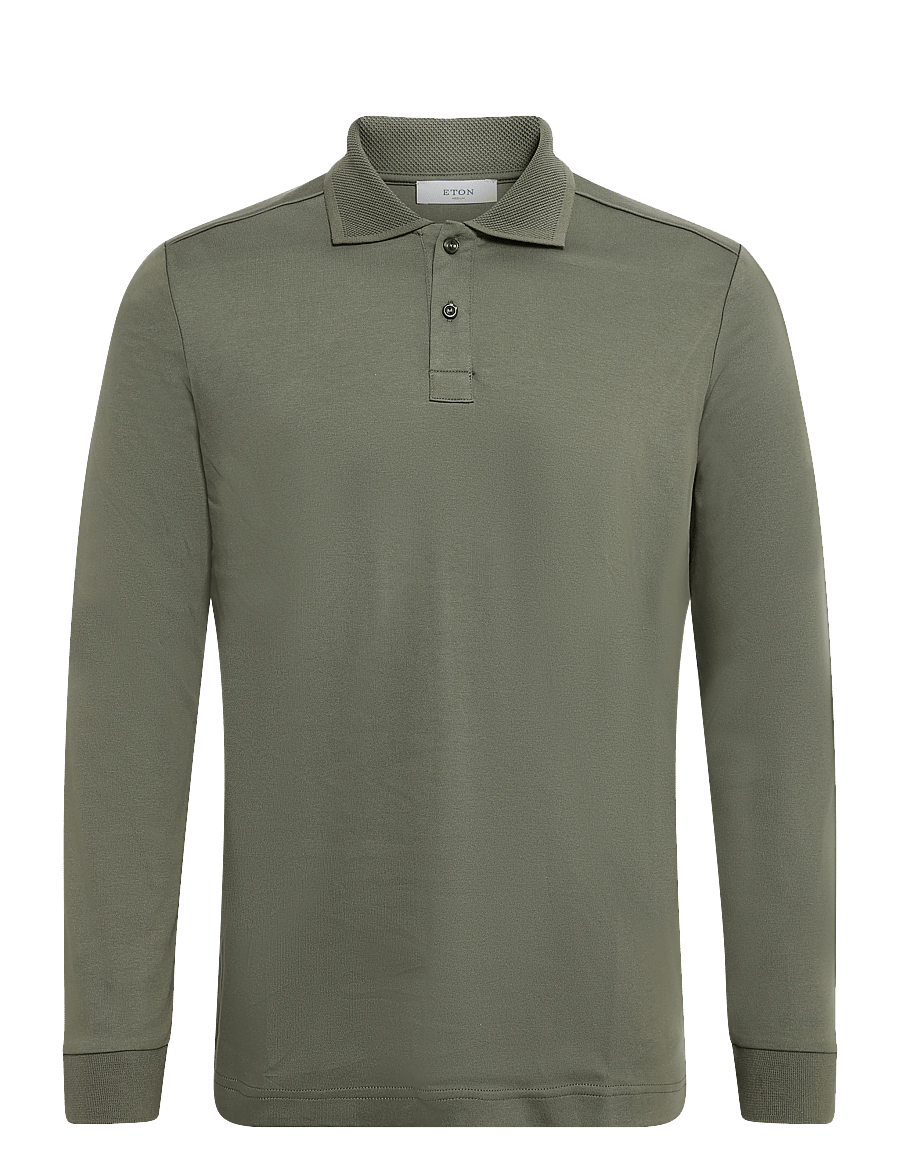 Eton - Eton Polo - långärmade stickade pikétröjor - dark green - 0