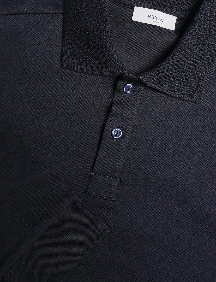 Eton - Eton Polo - long-sleeved knitted polos - navy - 2