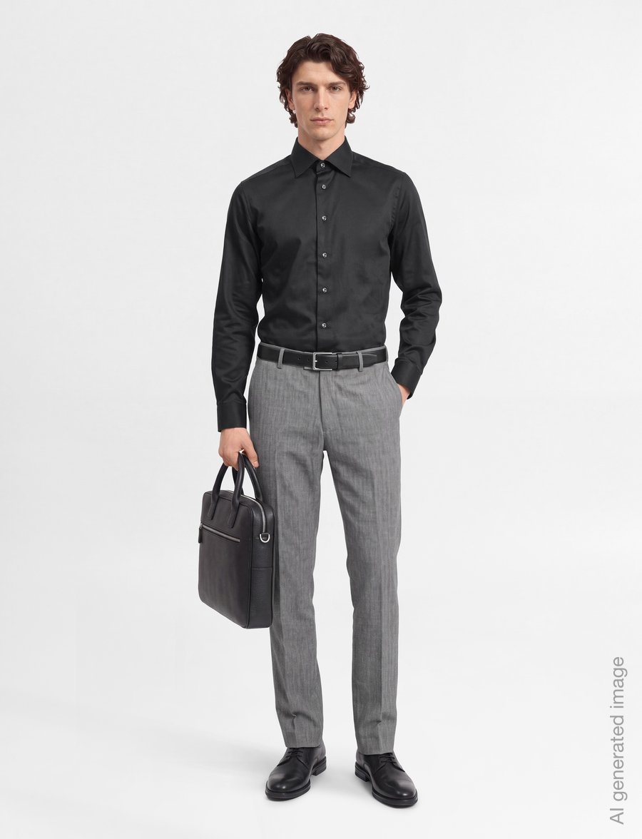 Eton - Eton Signature Twill Shirt - formal shirts - black - 0