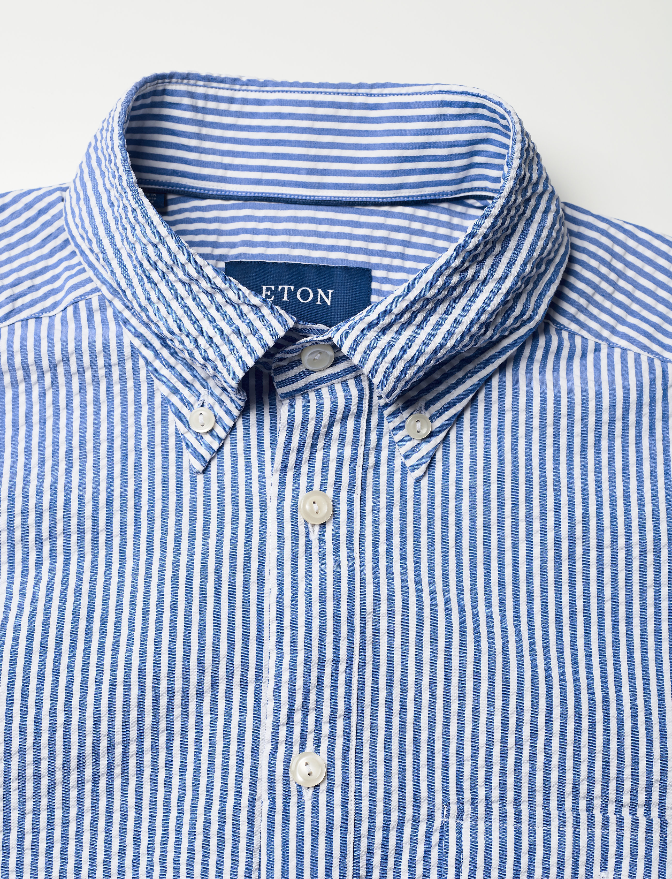 Eton - Slim  fit Casual Poplin Shirt - kortærmede skjorter - blue - 3
