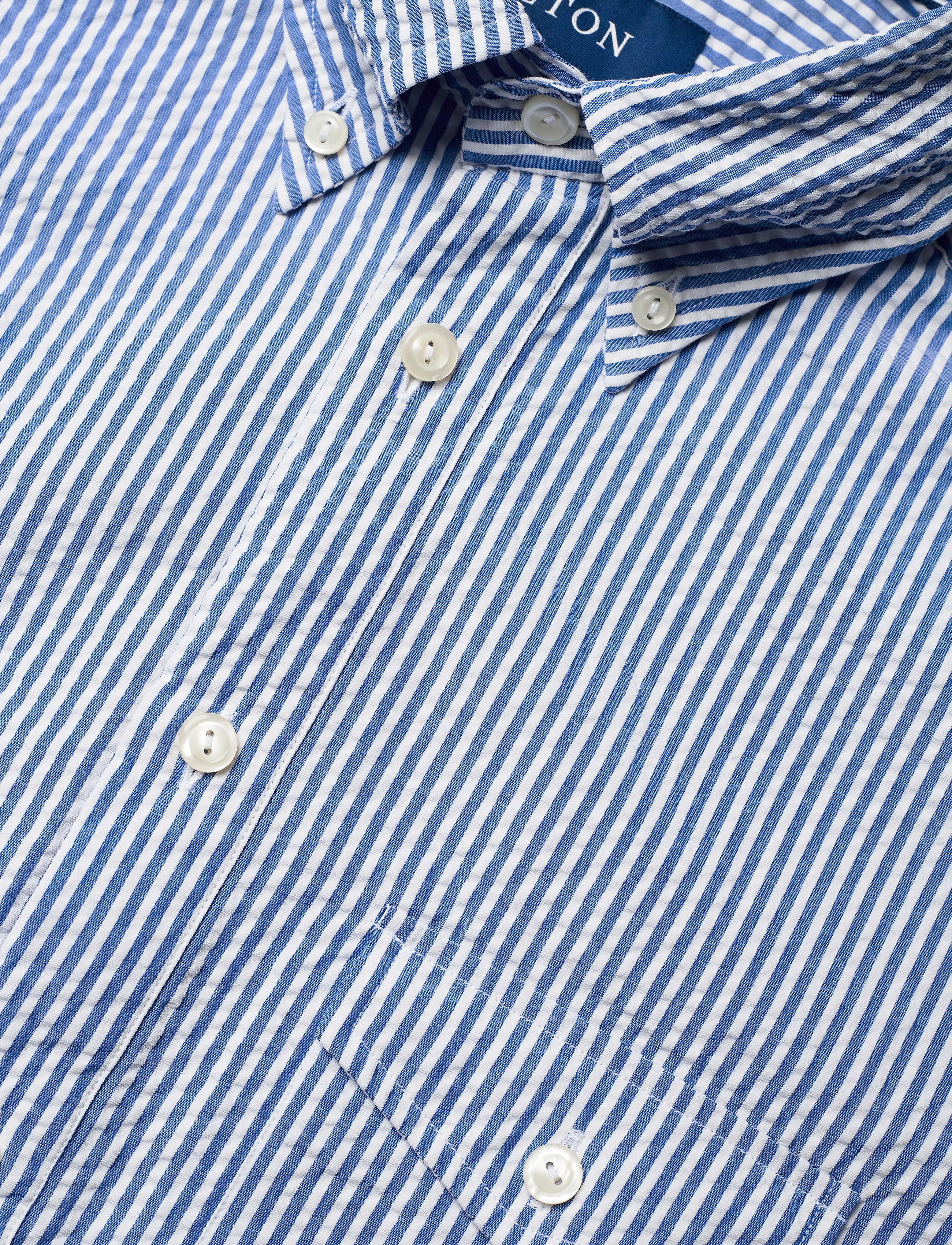Eton - Slim  fit Casual Poplin Shirt - kortærmede skjorter - blue - 4