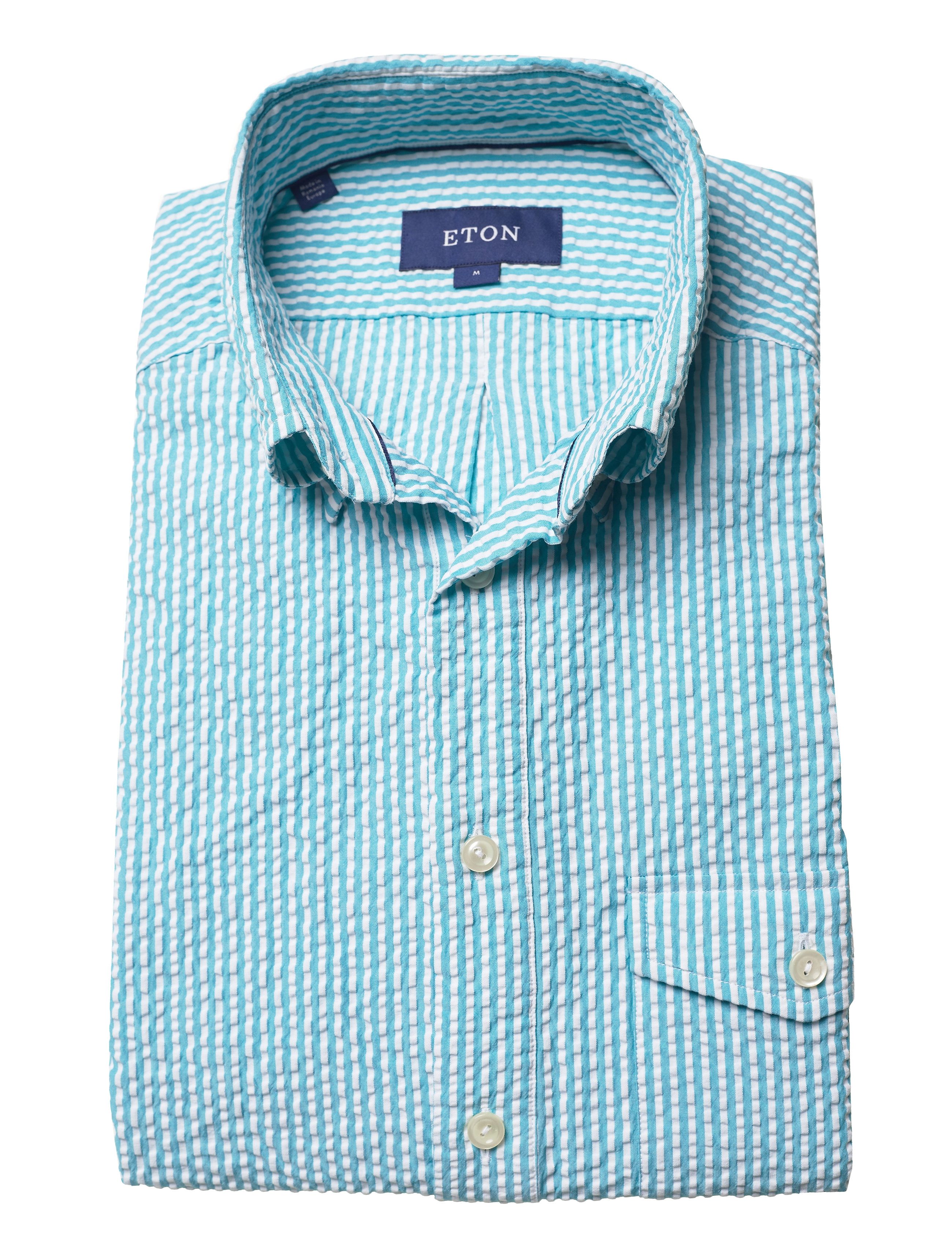 Eton - Slim  fit Casual Poplin Shirt - kurzarmhemden - green - 3