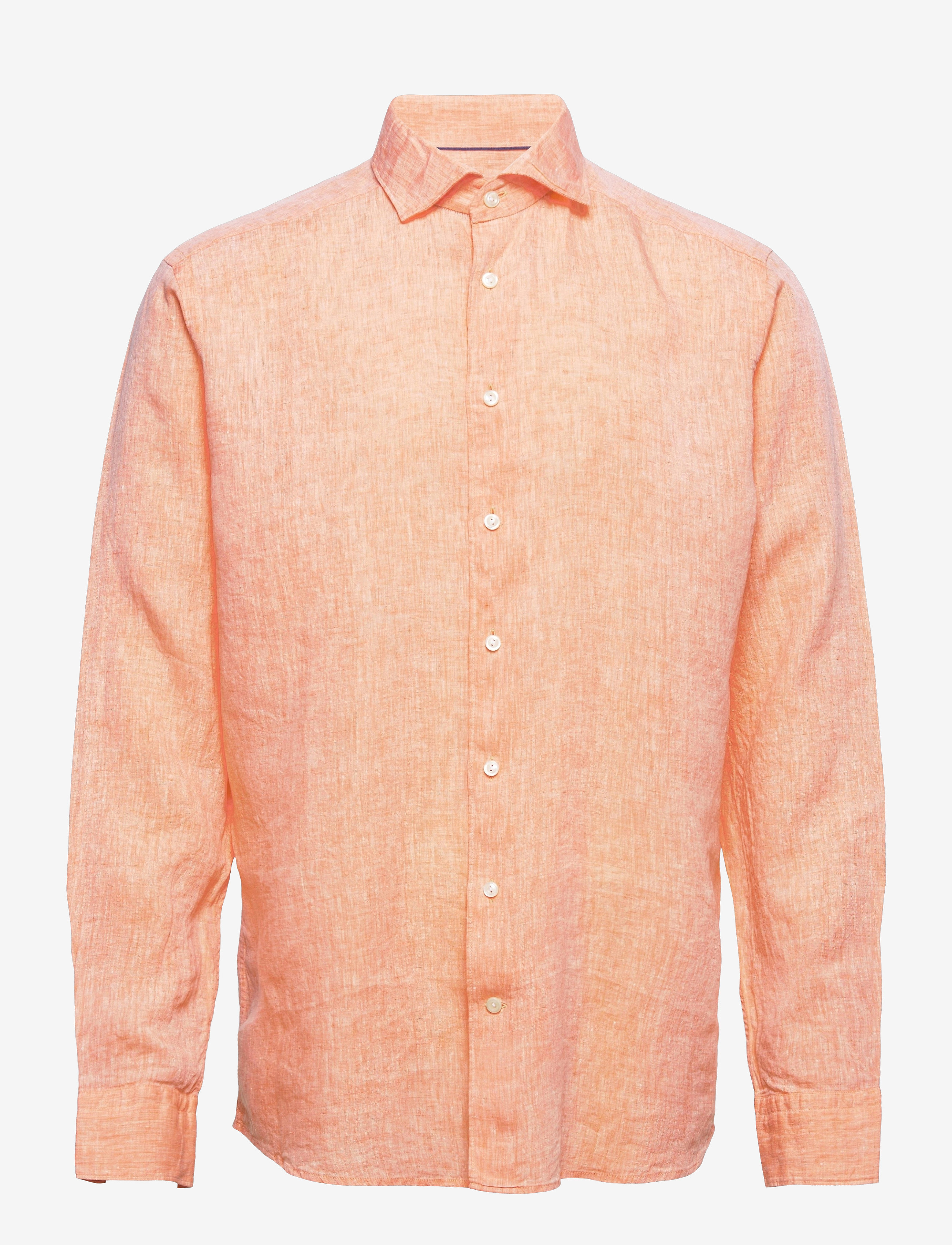 Eton - Slim  fit Business Casual Linen Shirt - yellow/orange - 0