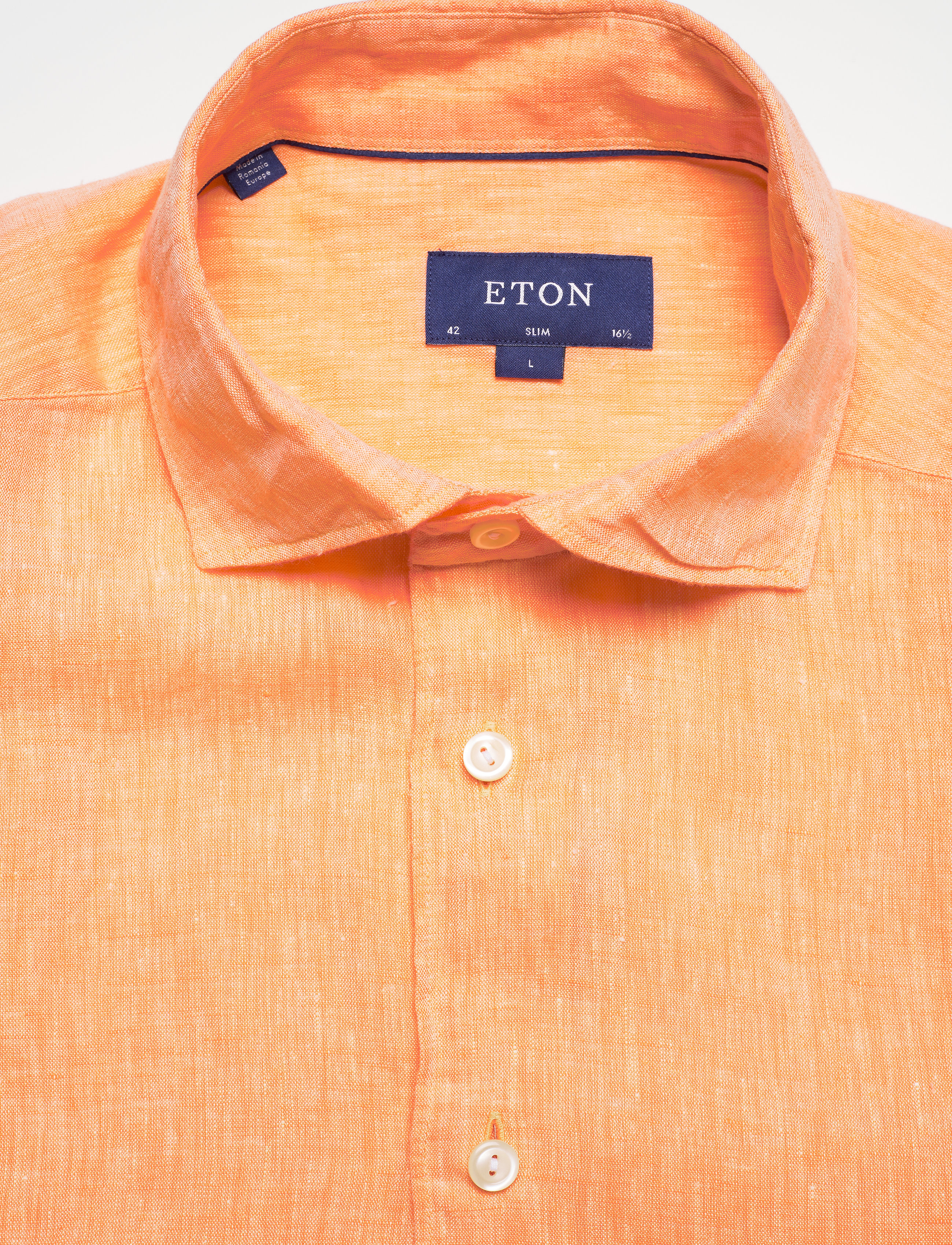 Eton - Slim  fit Business Casual Linen Shirt - yellow/orange - 2
