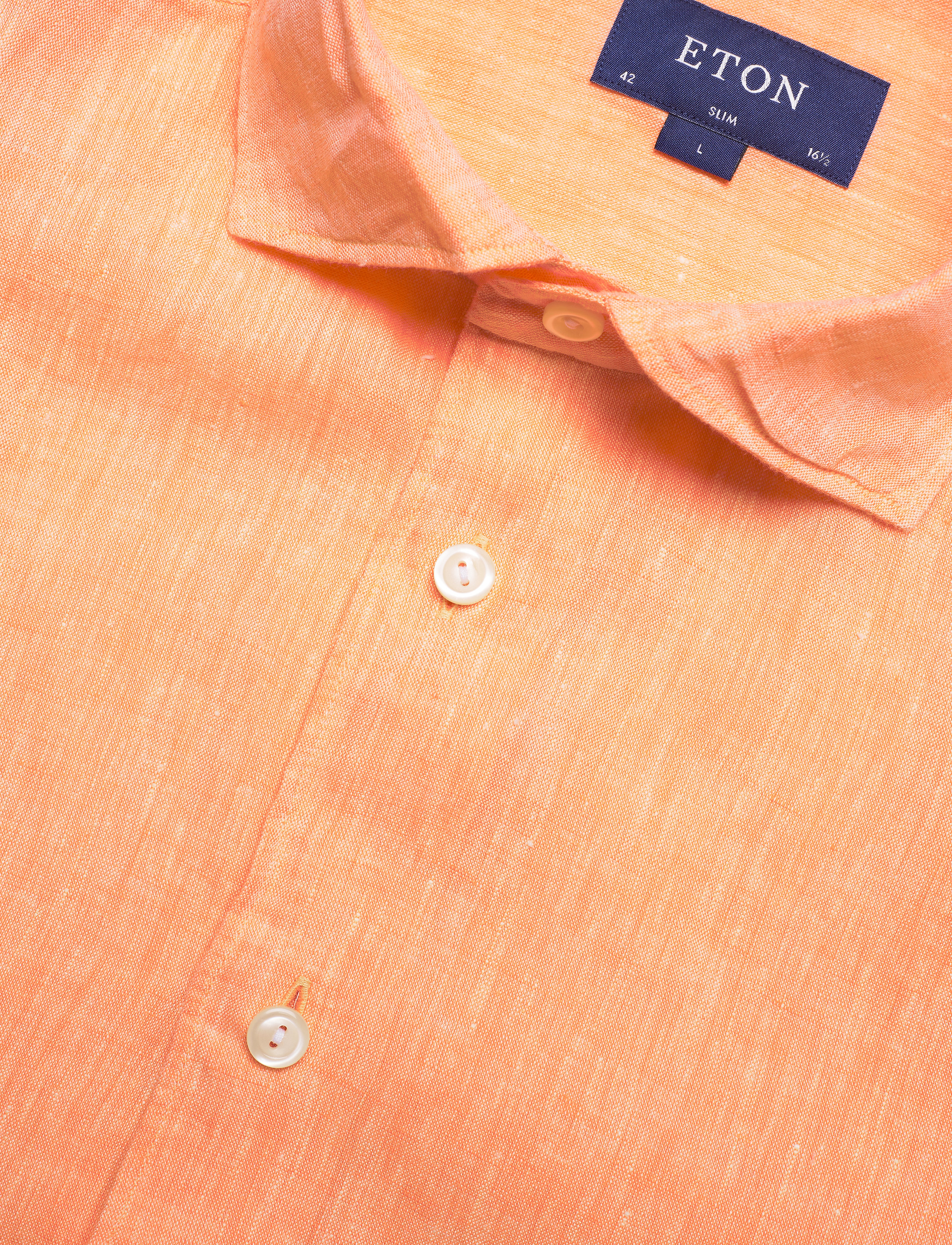 Eton - Slim  fit Business Casual Linen Shirt - yellow/orange - 3