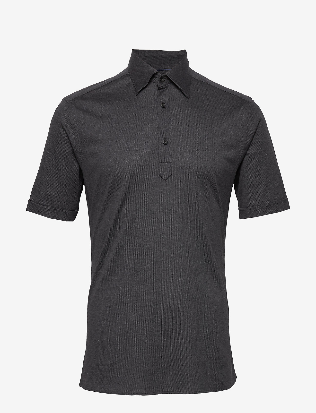 Eton - Blue Polo Short Sleeve Popover Shirt - grey - 0