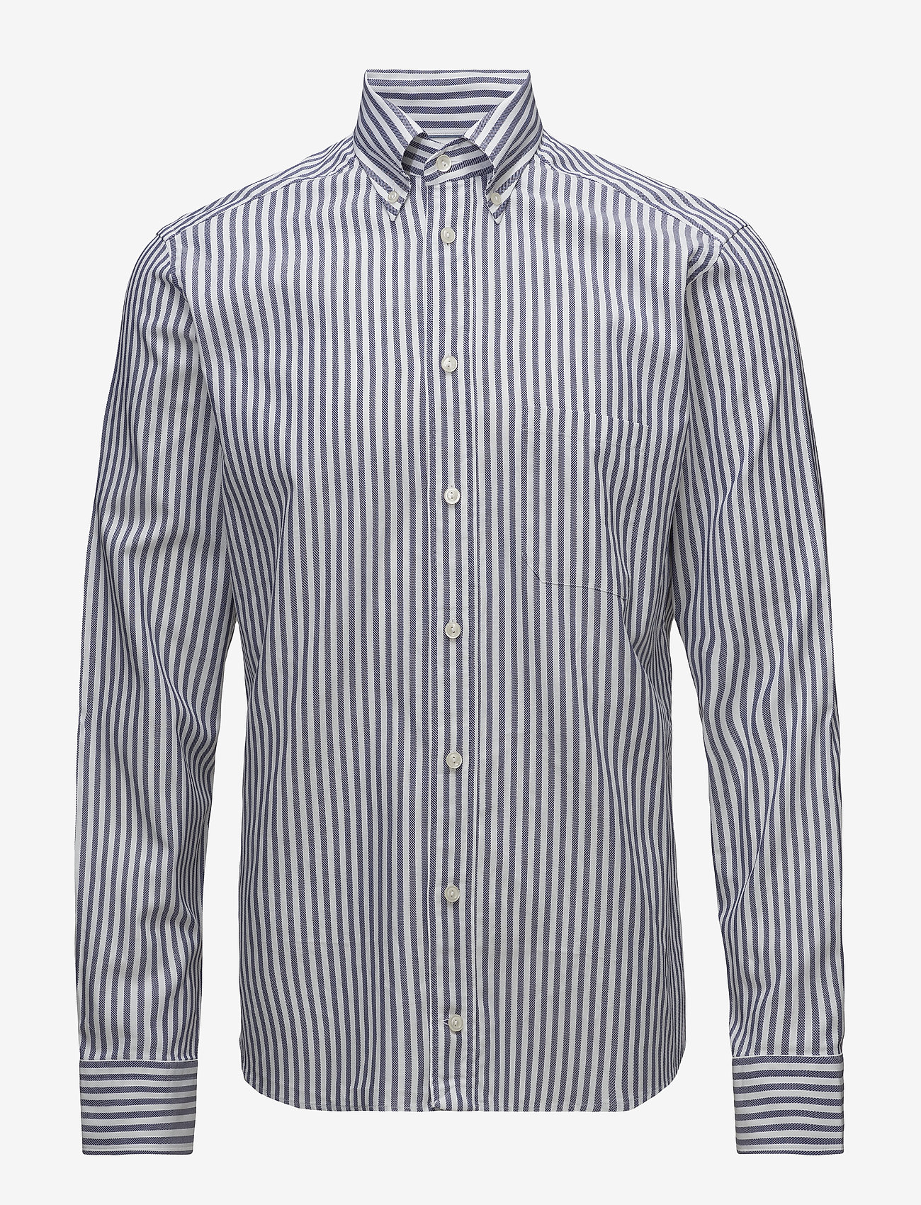 Eton - Navy Striped Oxford Shirt - navy blue - 0