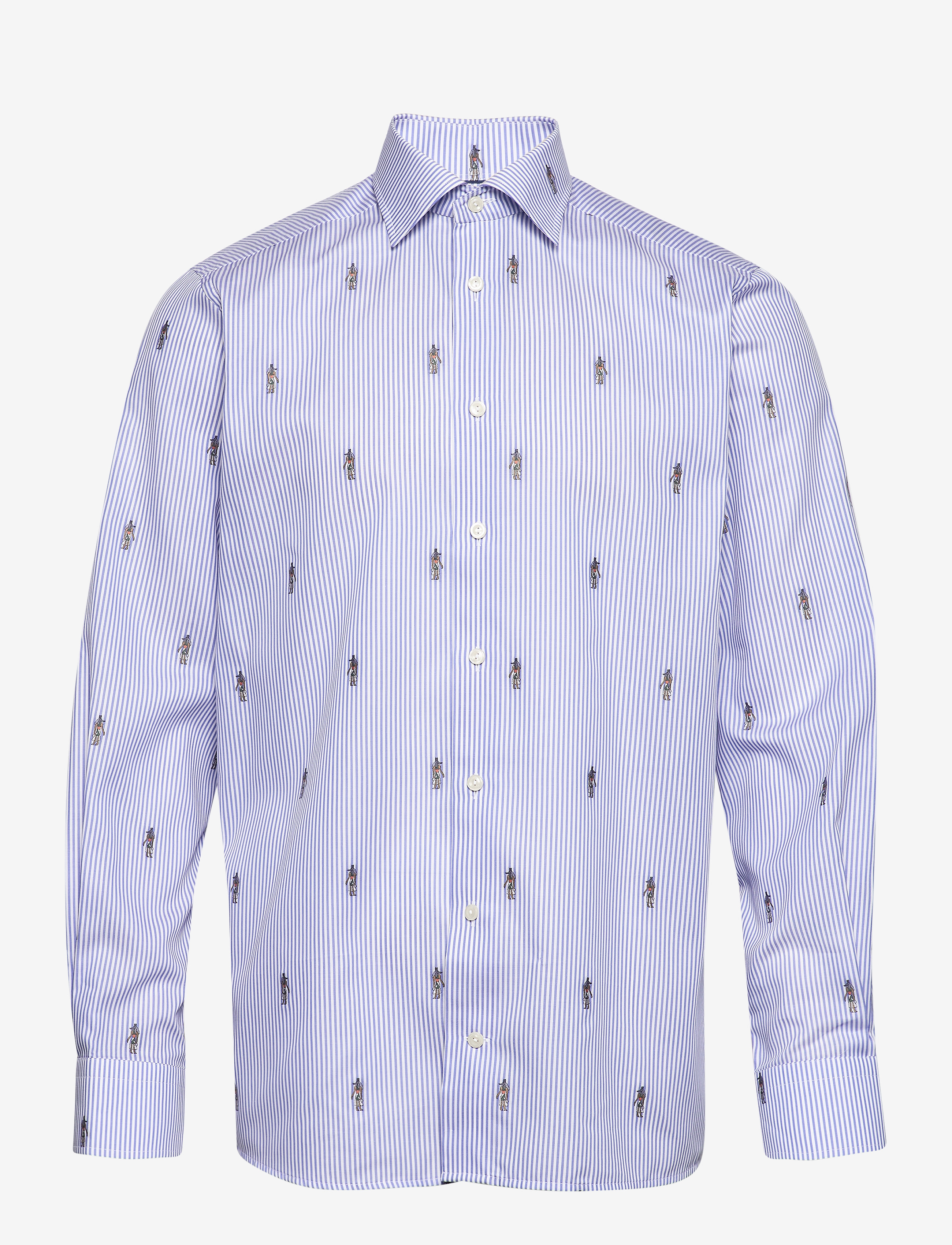 Eton - Blue Striped Twill Shirt – Anubis Embroidery - blue - 0