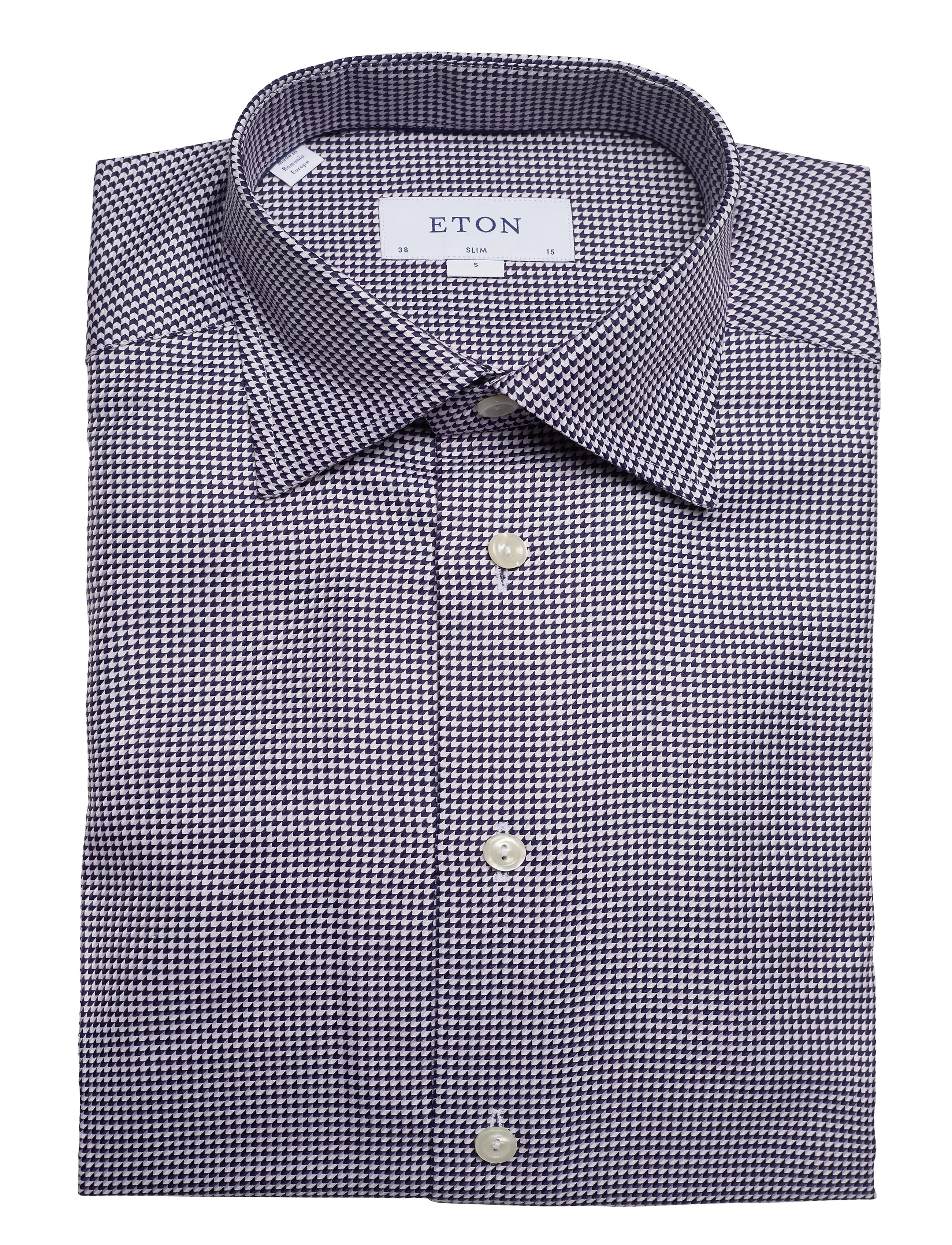 Eton - Navy Micro Weave Twill Shirt - blue - 4
