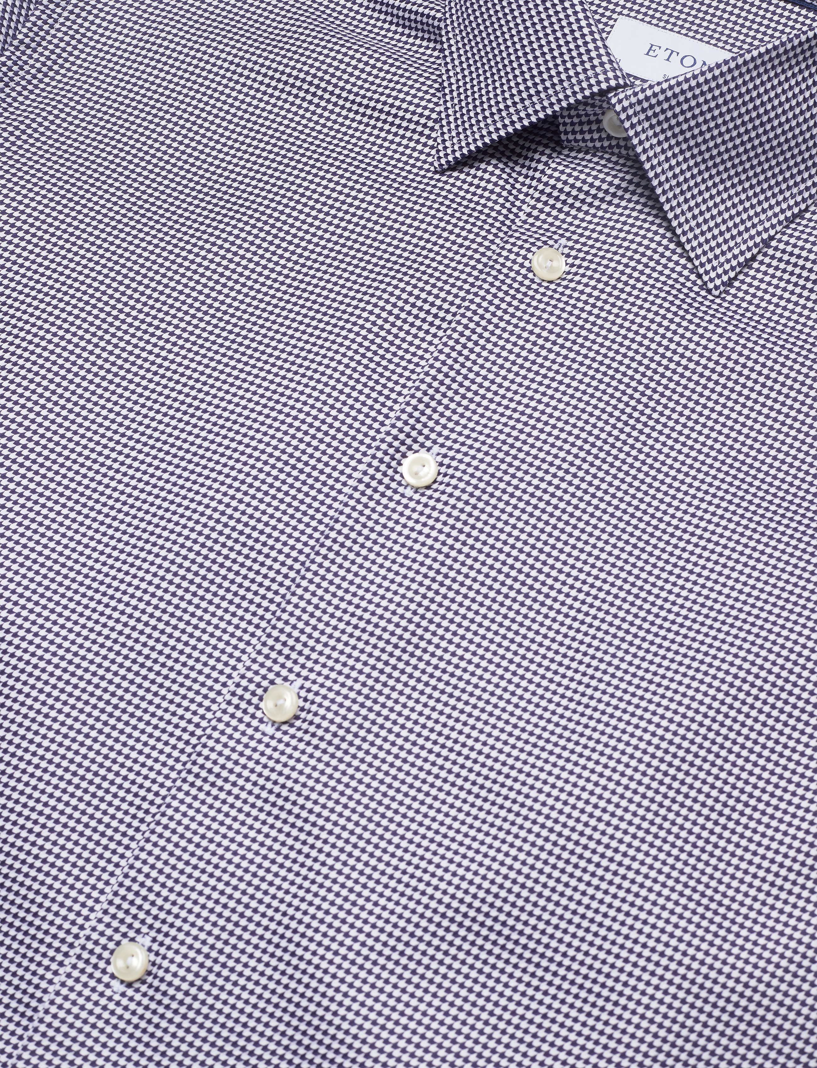 Eton - Navy Micro Weave Twill Shirt - blue - 3