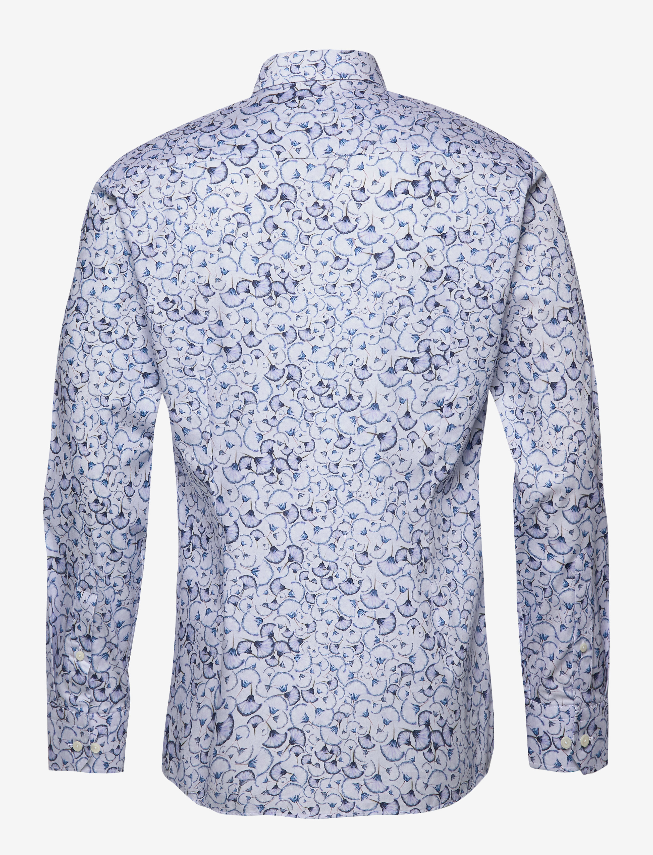 Eton - Blue Papyrus Print Twill Shirt - blue - 1
