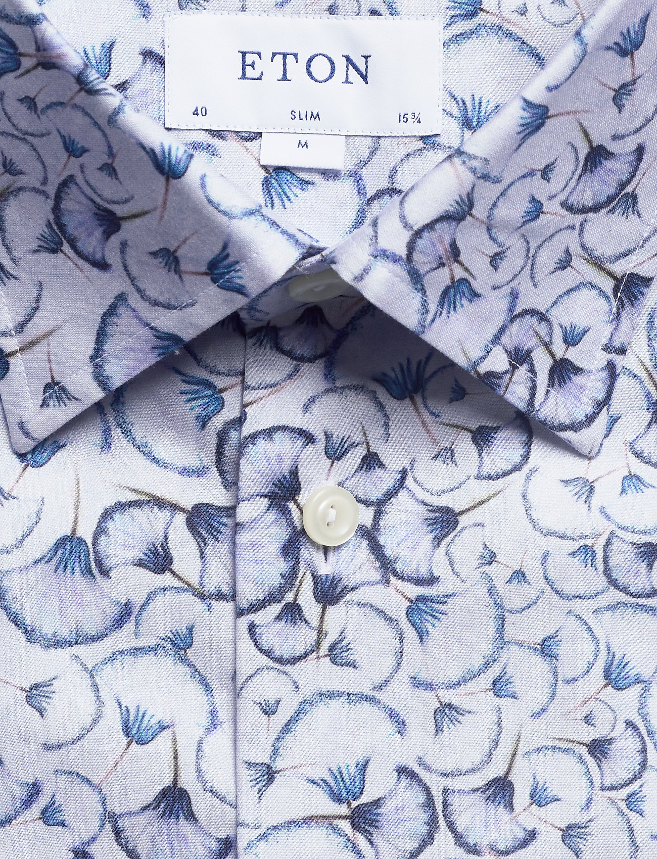 Eton - Blue Papyrus Print Twill Shirt - blue - 2