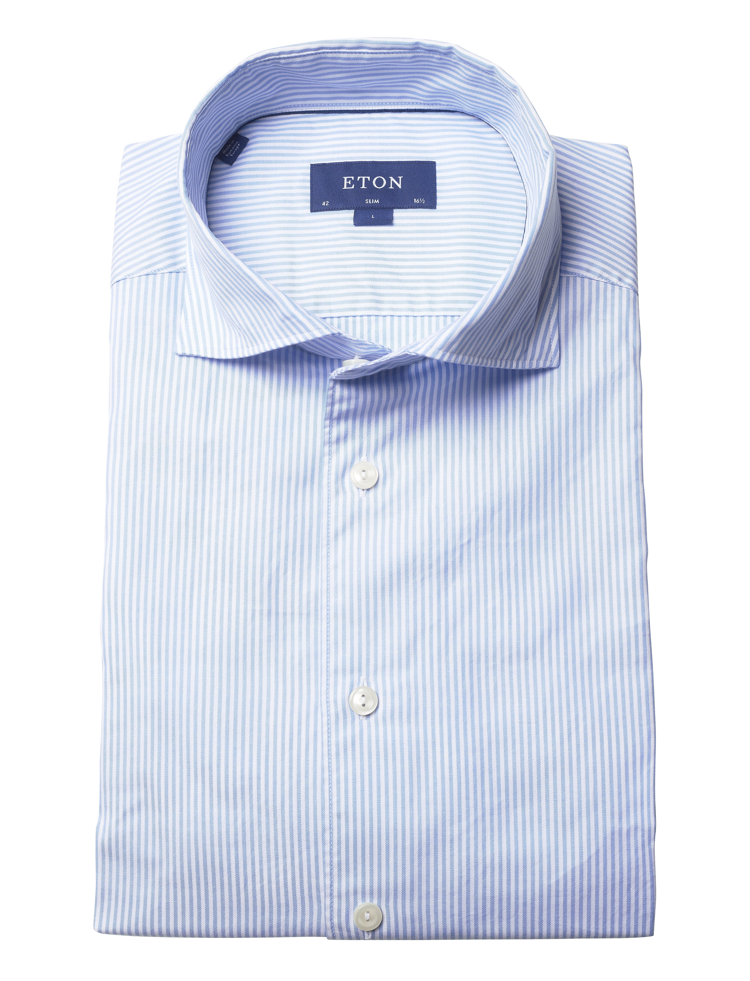 Eton - Slim fit Business Casual Lightweight Twill Shirt - blue - 4