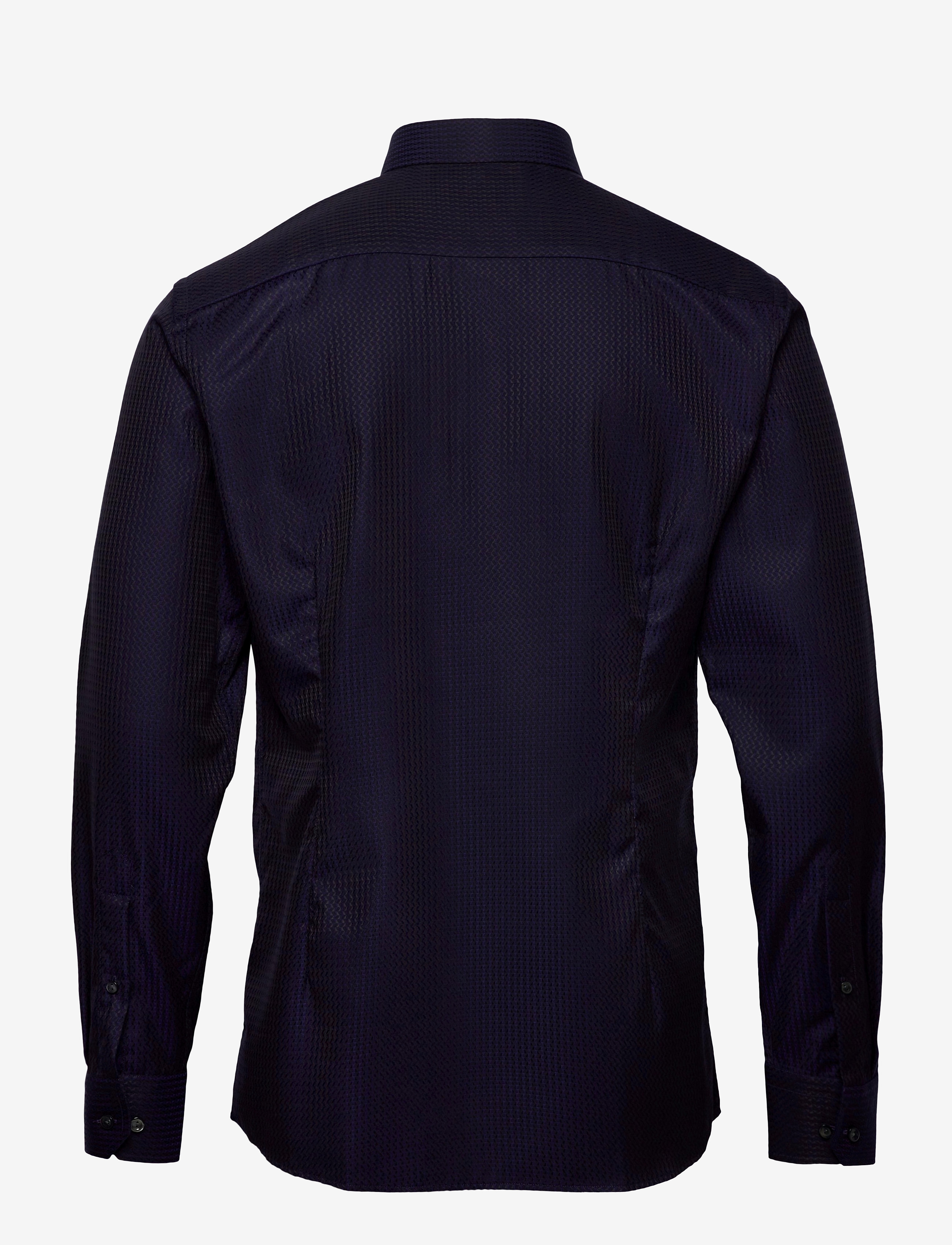 Eton - Black & Navy Jacquard Shirt - blue - 1