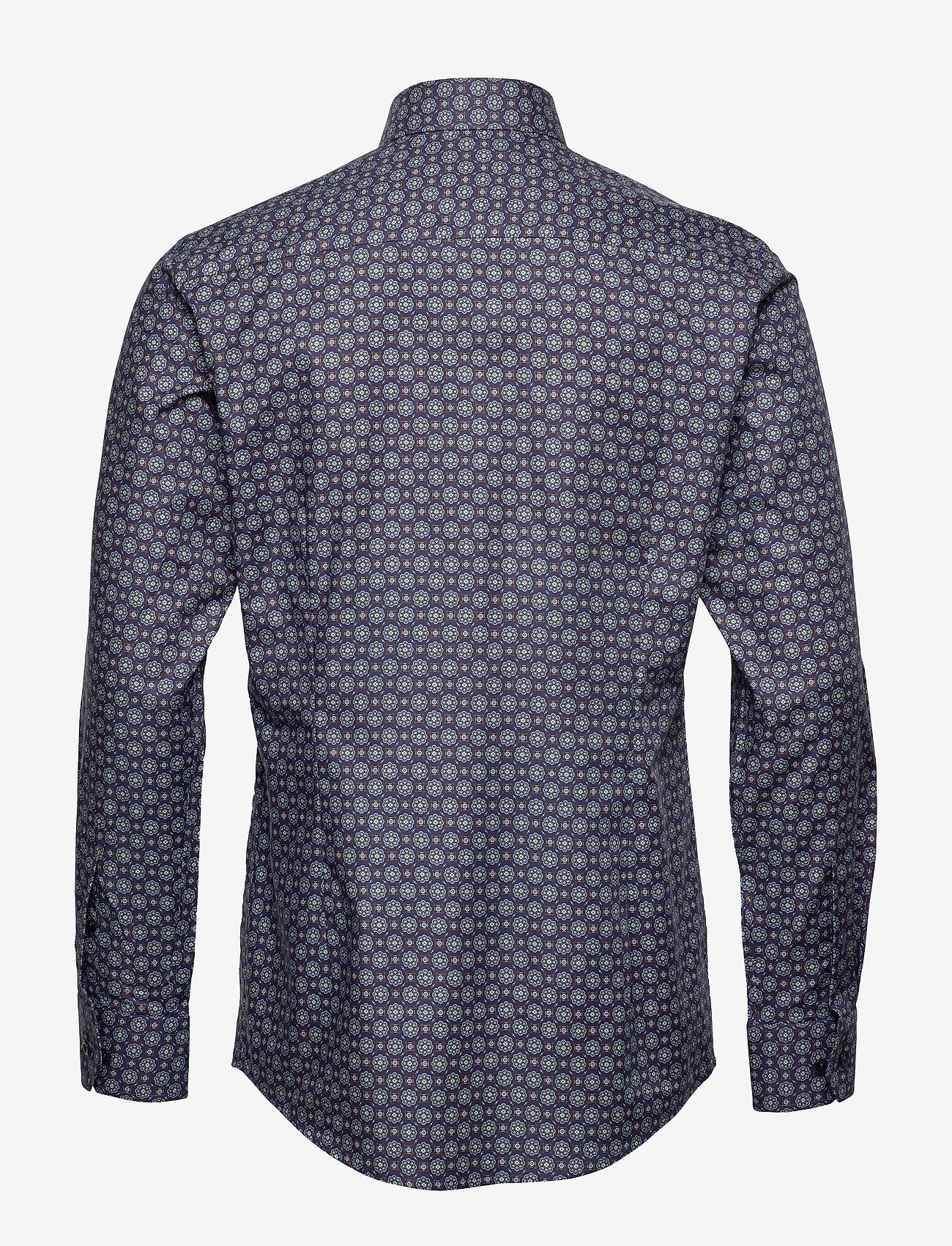 Eton - Navy Medallion Print Twill Shirt - blue - 1