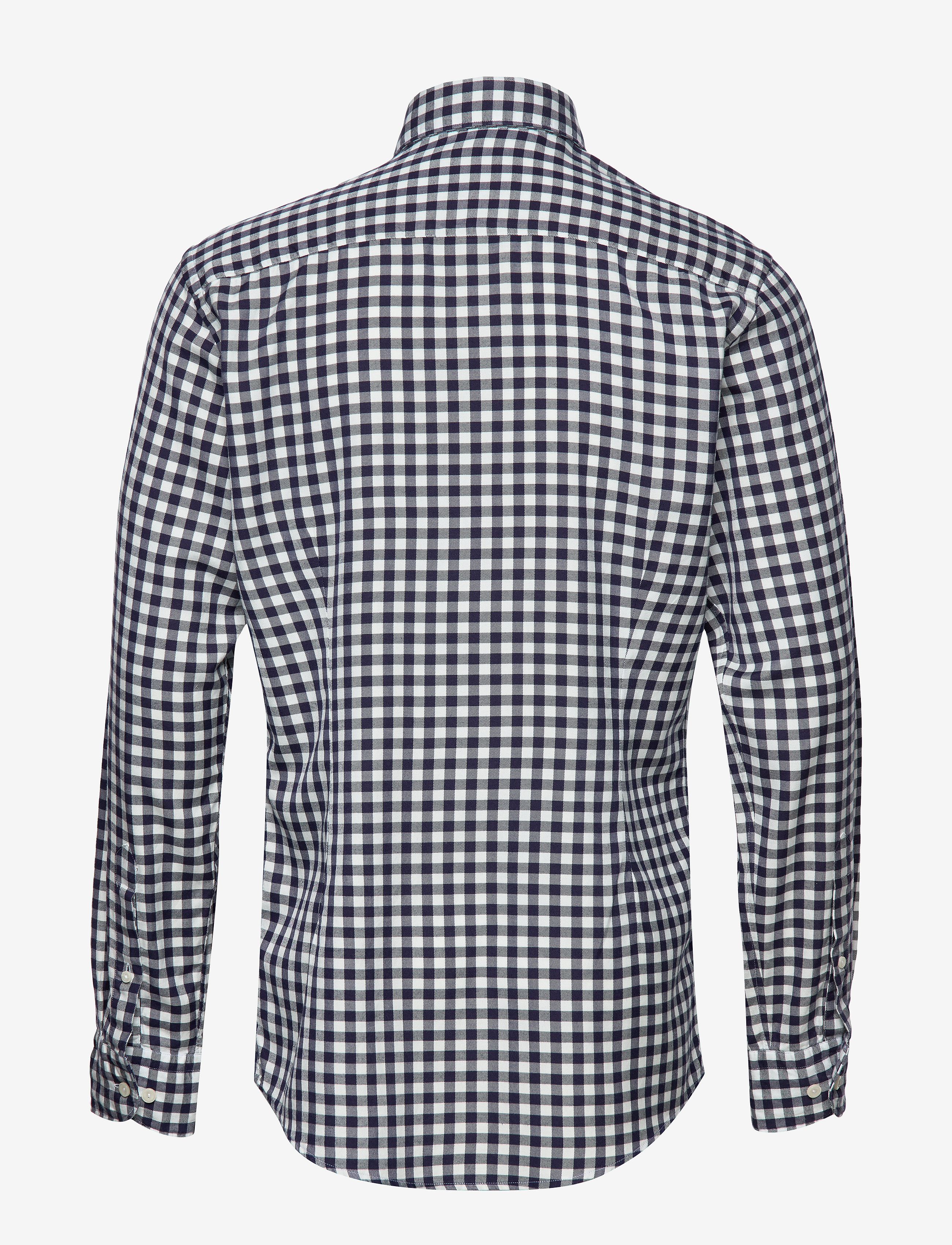 Eton - Soft Navy Gingham Checked Cotton-Tencel Shirt - blue - 1