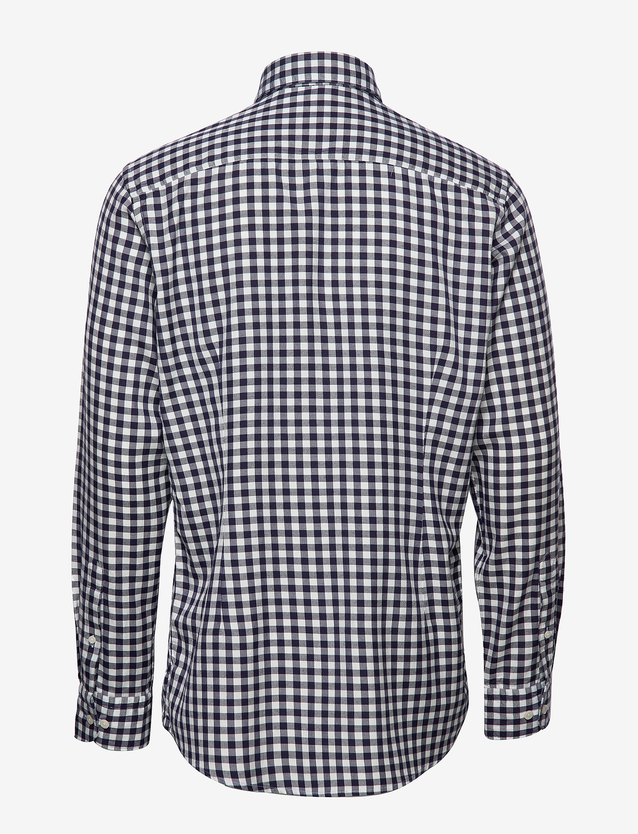 Eton - Soft Navy Gingham Checked Cotton-Tencel Shirt - blue - 1