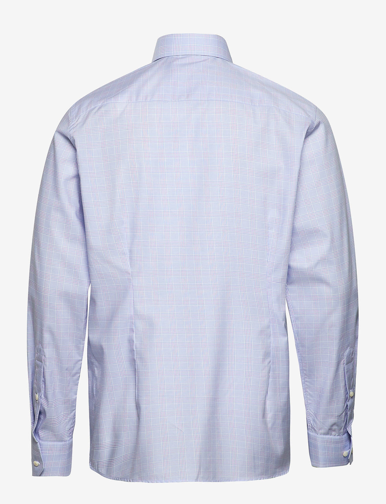 Eton - Sky Blue & Purple Fine Twill Stretch Shirt - purple - 1