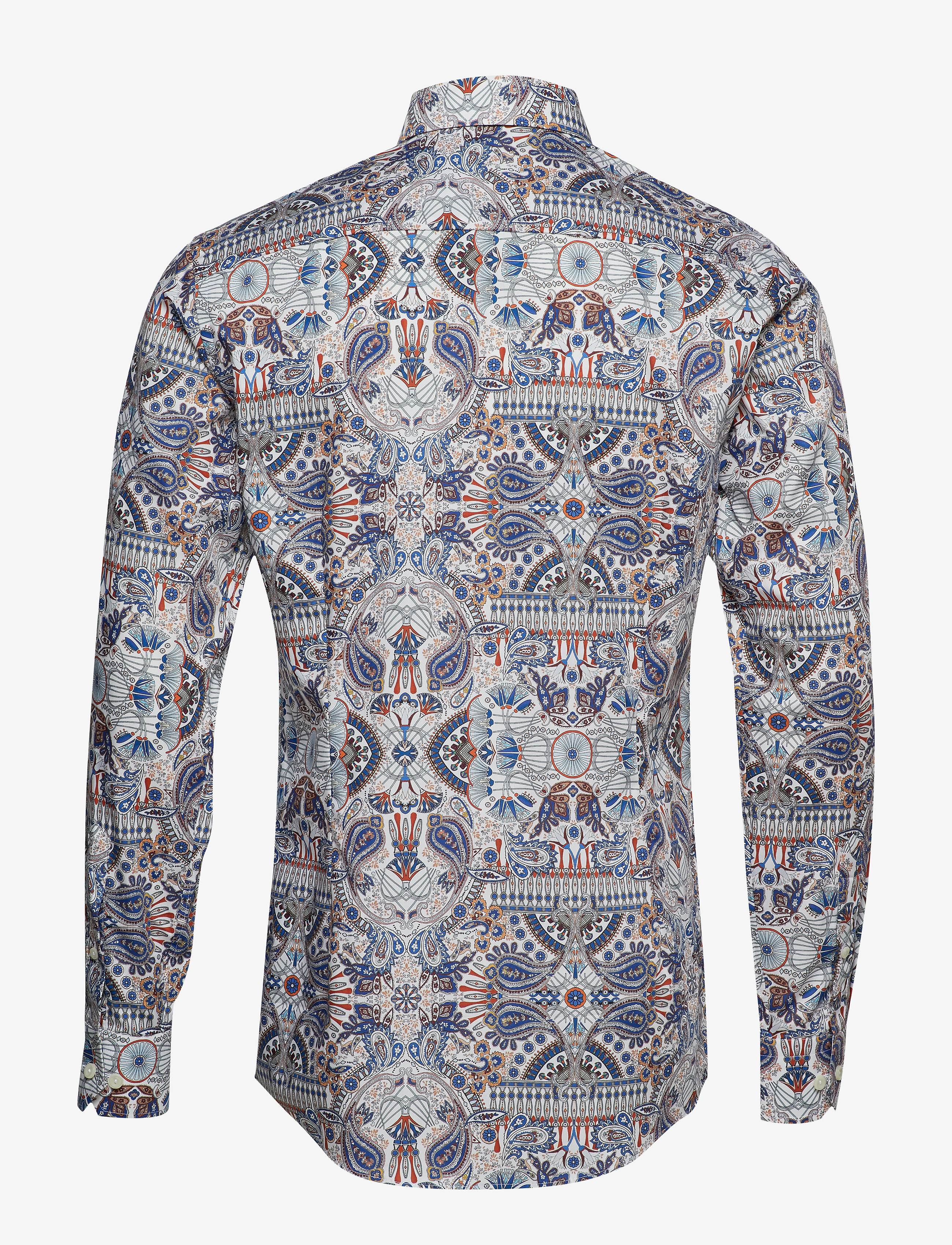 Eton - Ancient Paisley Print Twill Shirt - pink/red - 1