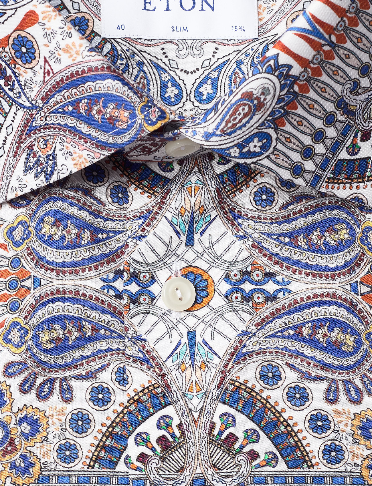 Eton - Ancient Paisley Print Twill Shirt - pink/red - 2
