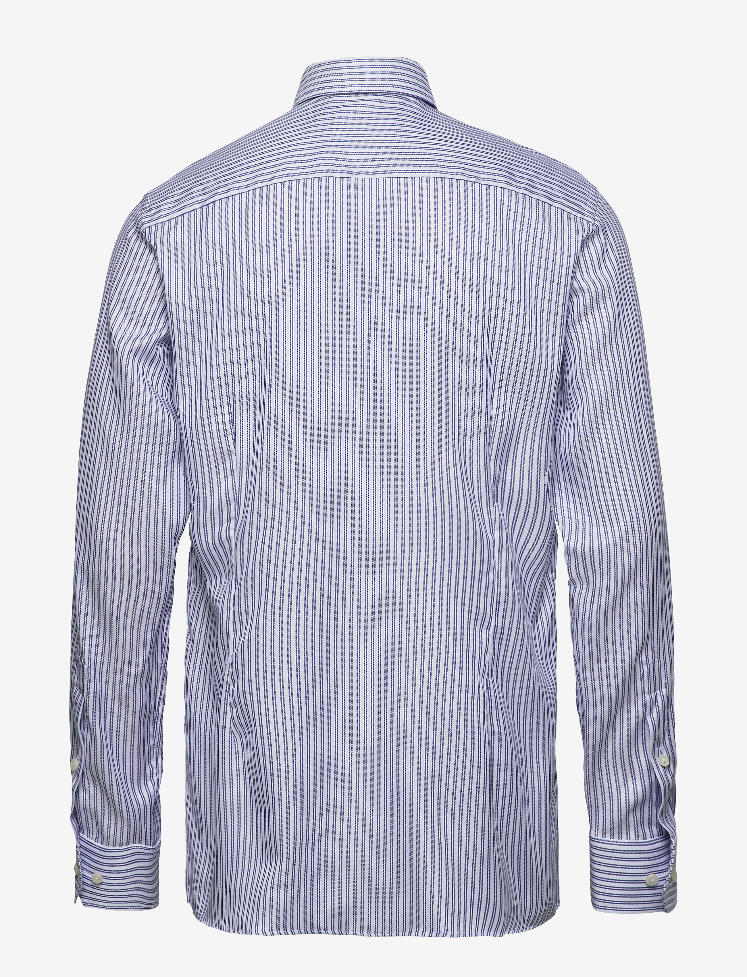 Eton - Navy Striped Tencel - Contemporary fit - blue - 1