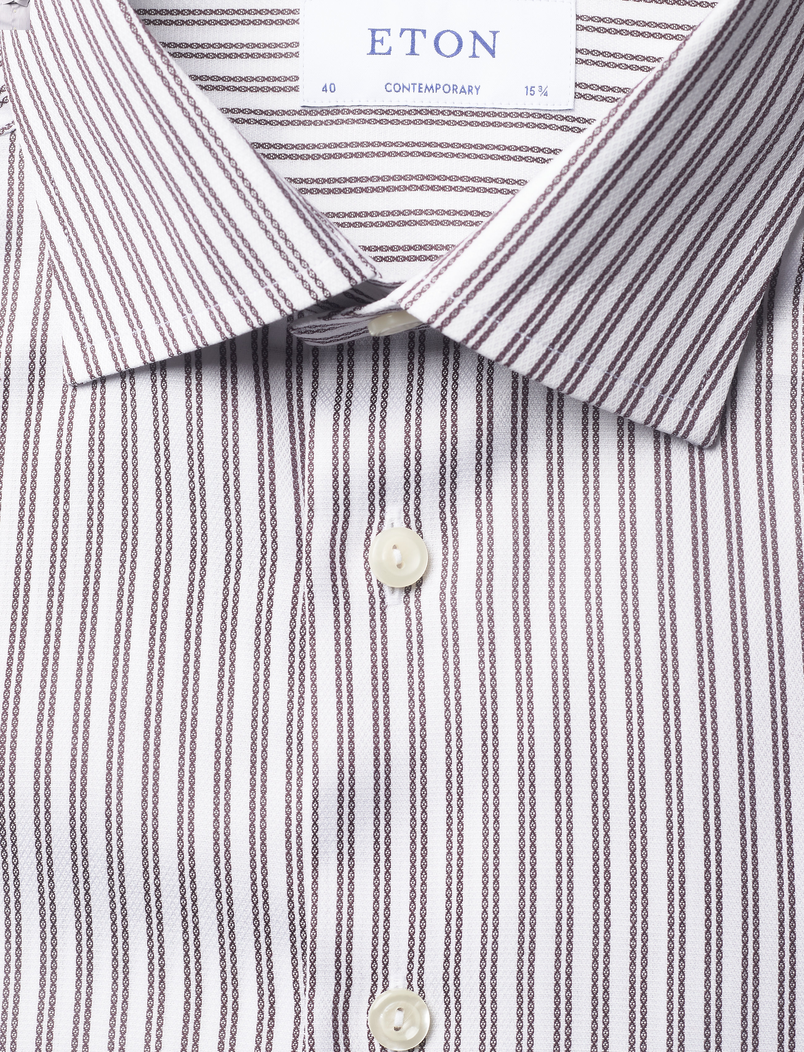 Eton - Contemporary fit Business Dobby Shirt - offwhite/brown - 2