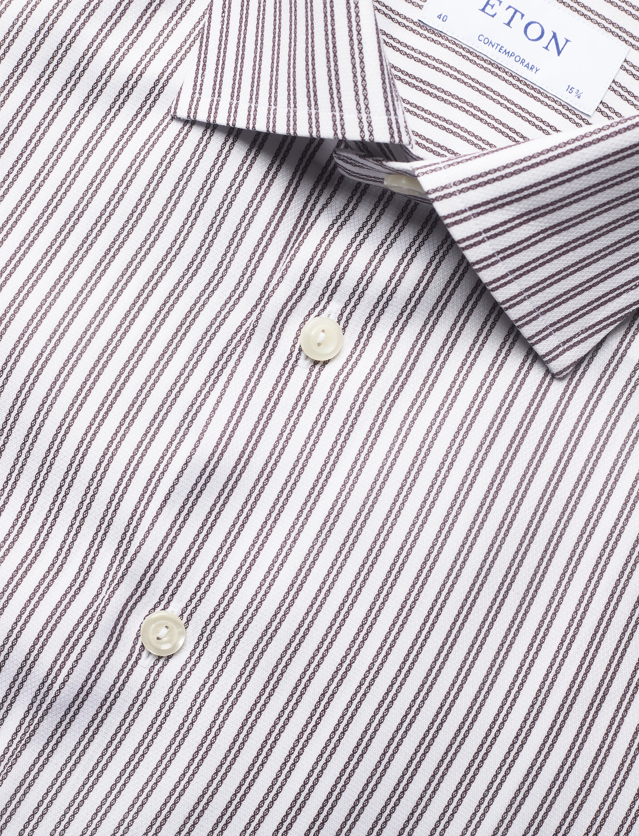 Eton - Contemporary fit Business Dobby Shirt - offwhite/brown - 3