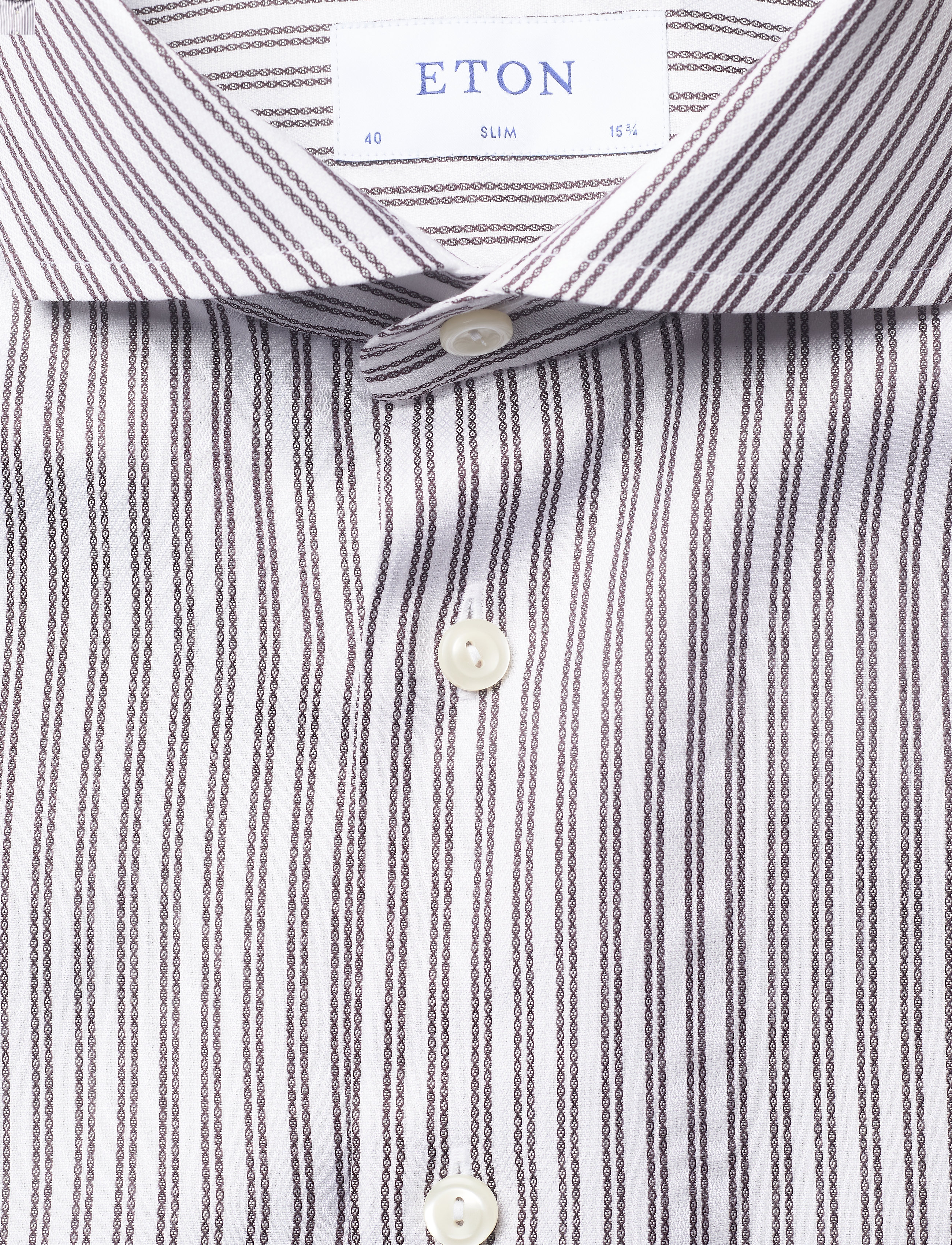 Eton - Slim fit Business Dobby Shirt - offwhite/brown - 2