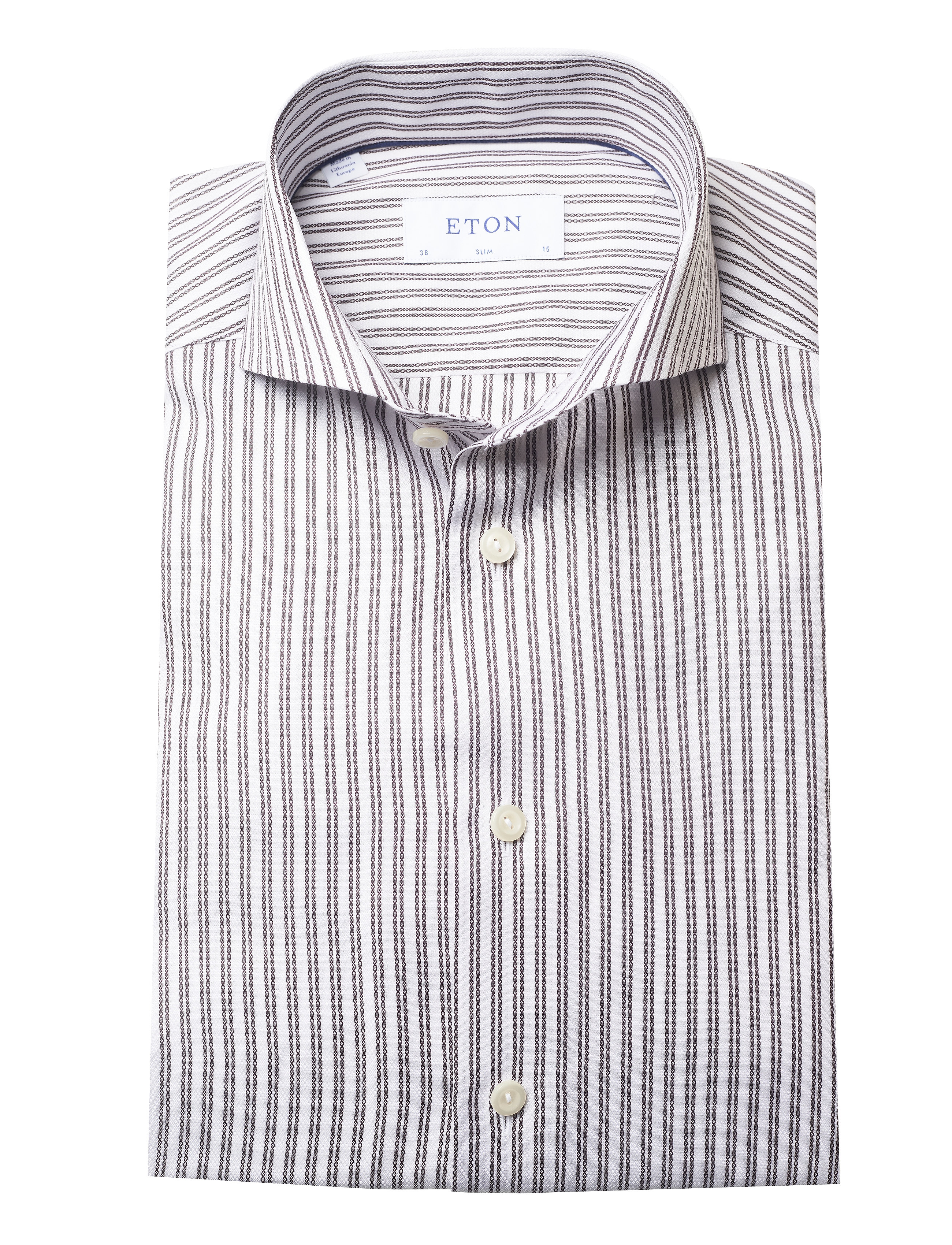 Eton - Slim fit Business Dobby Shirt - offwhite/brown - 4