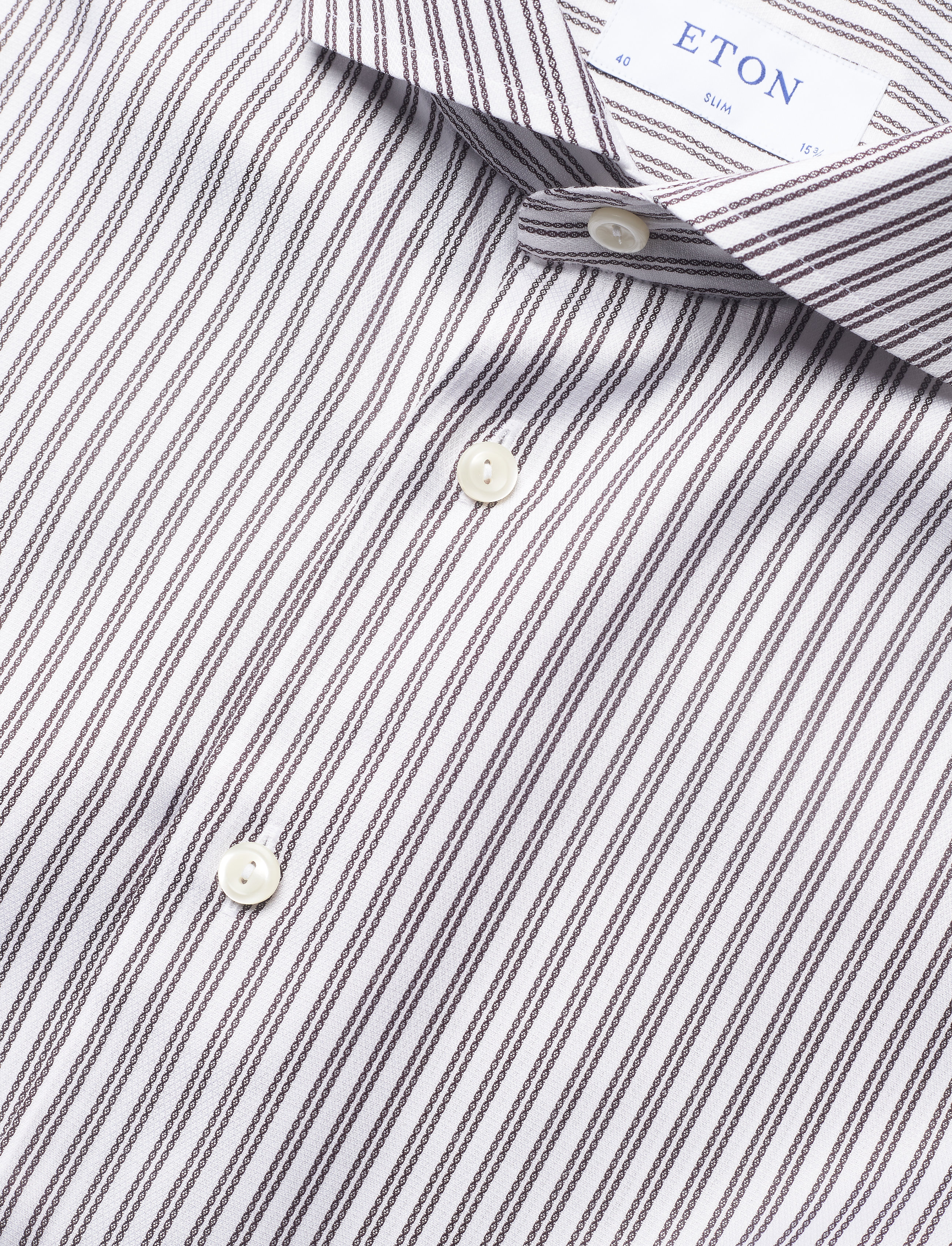 Eton - Slim fit Business Dobby Shirt - offwhite/brown - 3