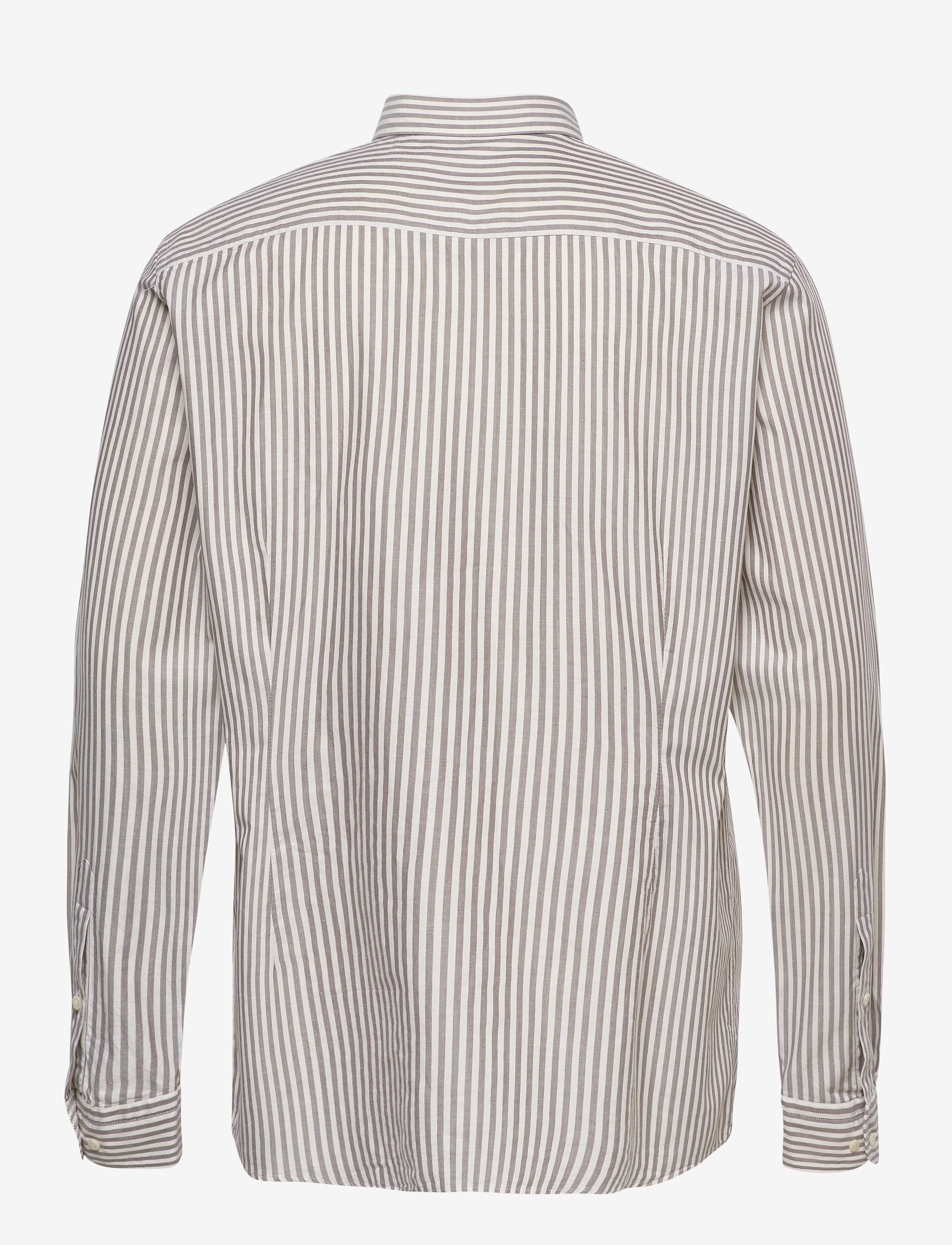 Eton - Contemporary fit Business Casual Fine Twill Shirt - offwhite/brown - 1