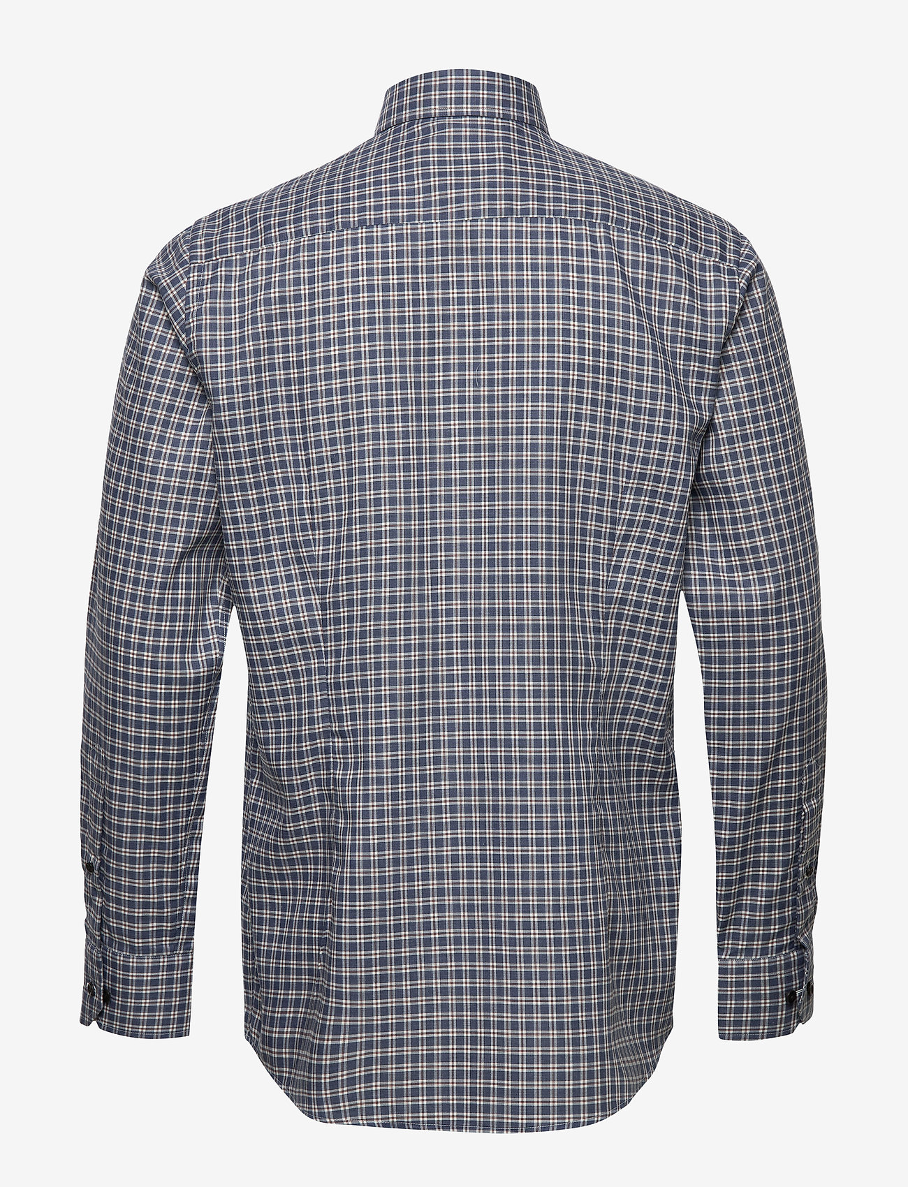 Eton - Navy Overcheck Flannel Shirt - blue - 1