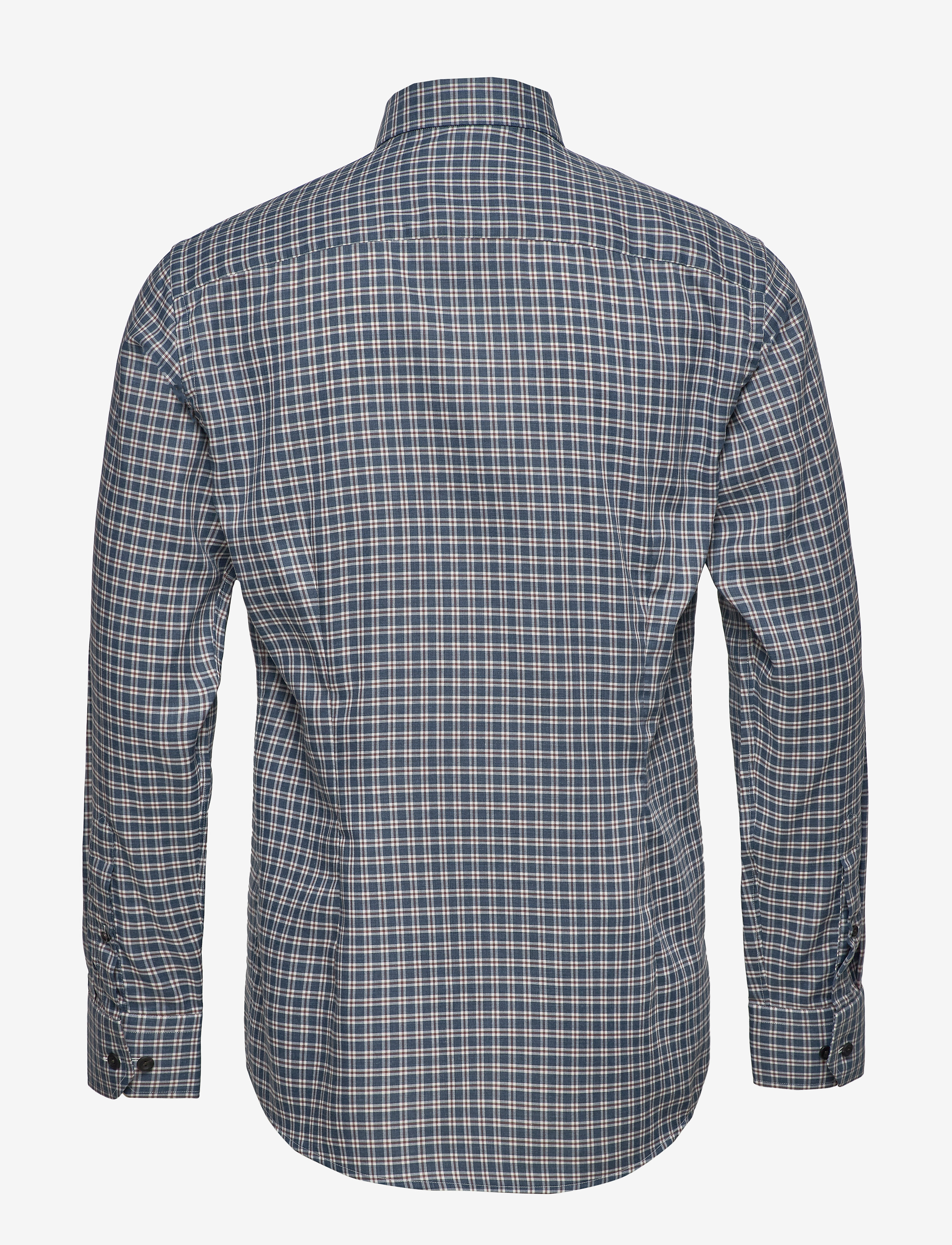 Eton - Navy Overcheck Flannel Shirt - blue - 1