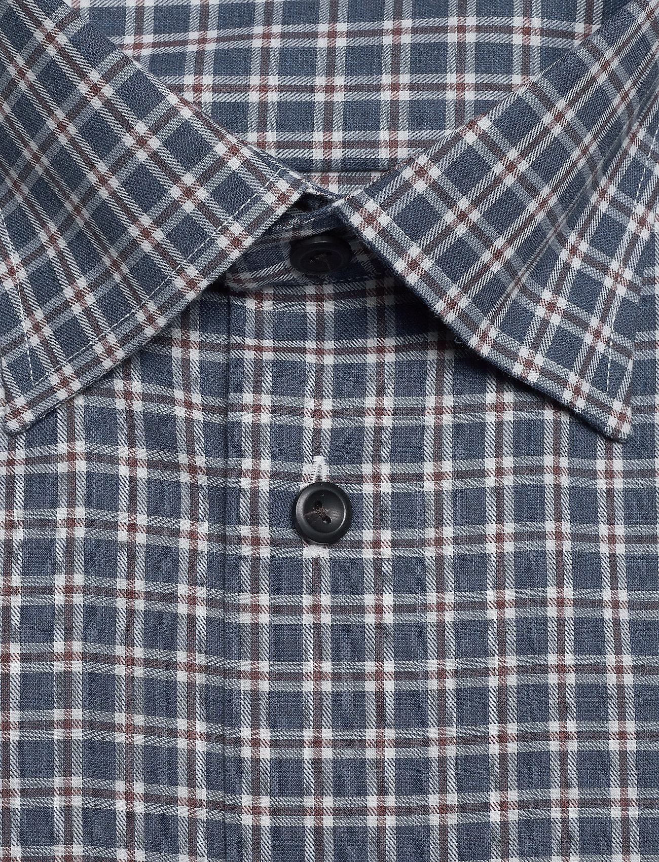 Eton - Navy Overcheck Flannel Shirt - blue - 2