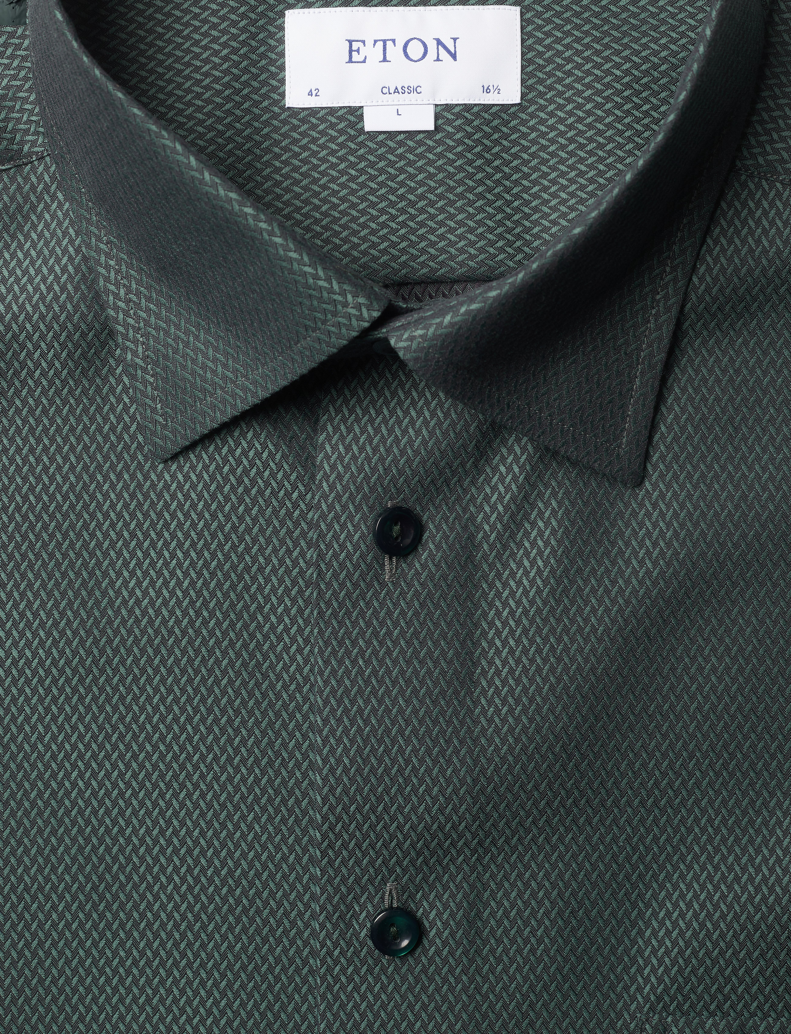 Eton - Classic fit Business Casual Signature Twill Shirt - green - 2