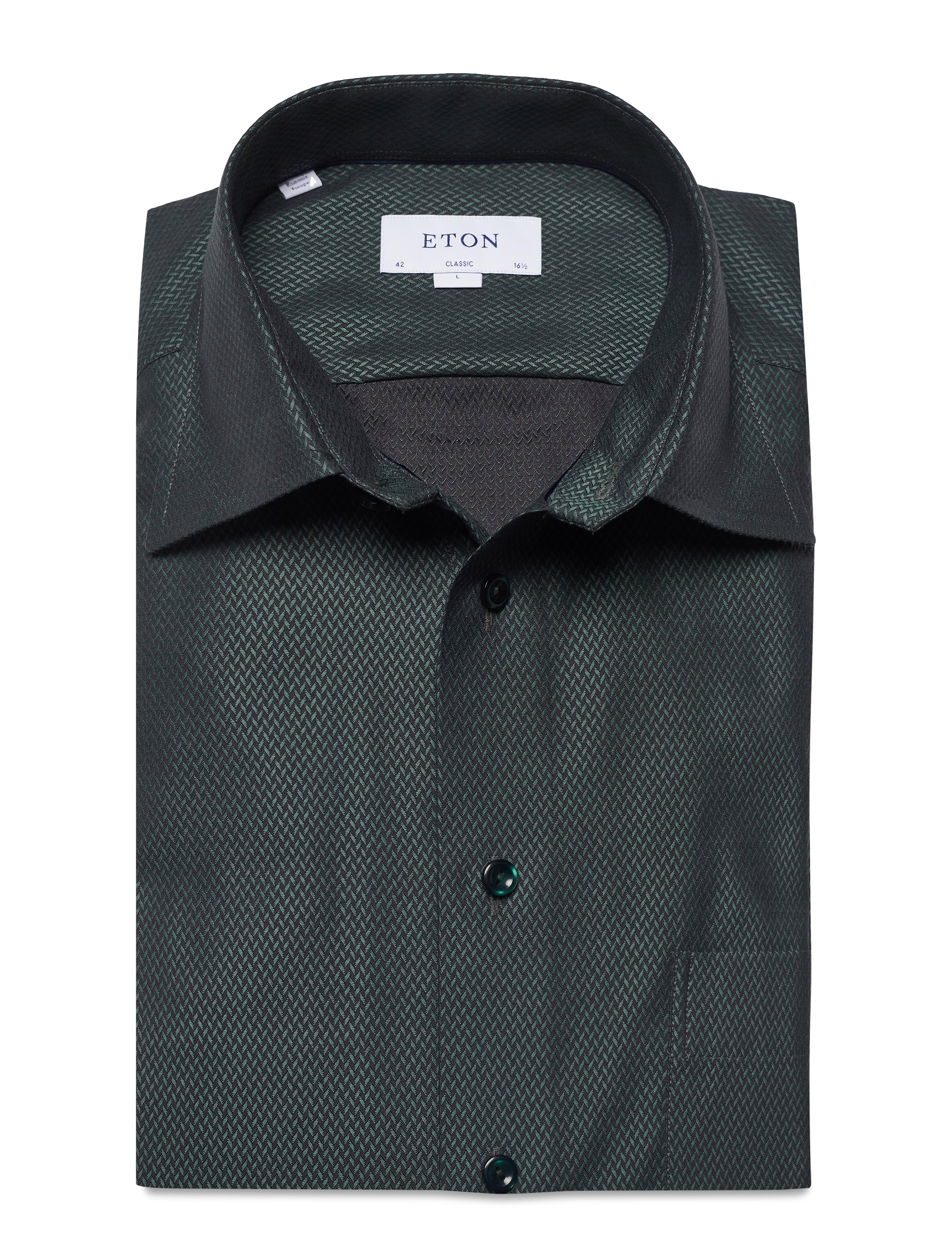 Eton - Classic fit Business Casual Signature Twill Shirt - green - 4