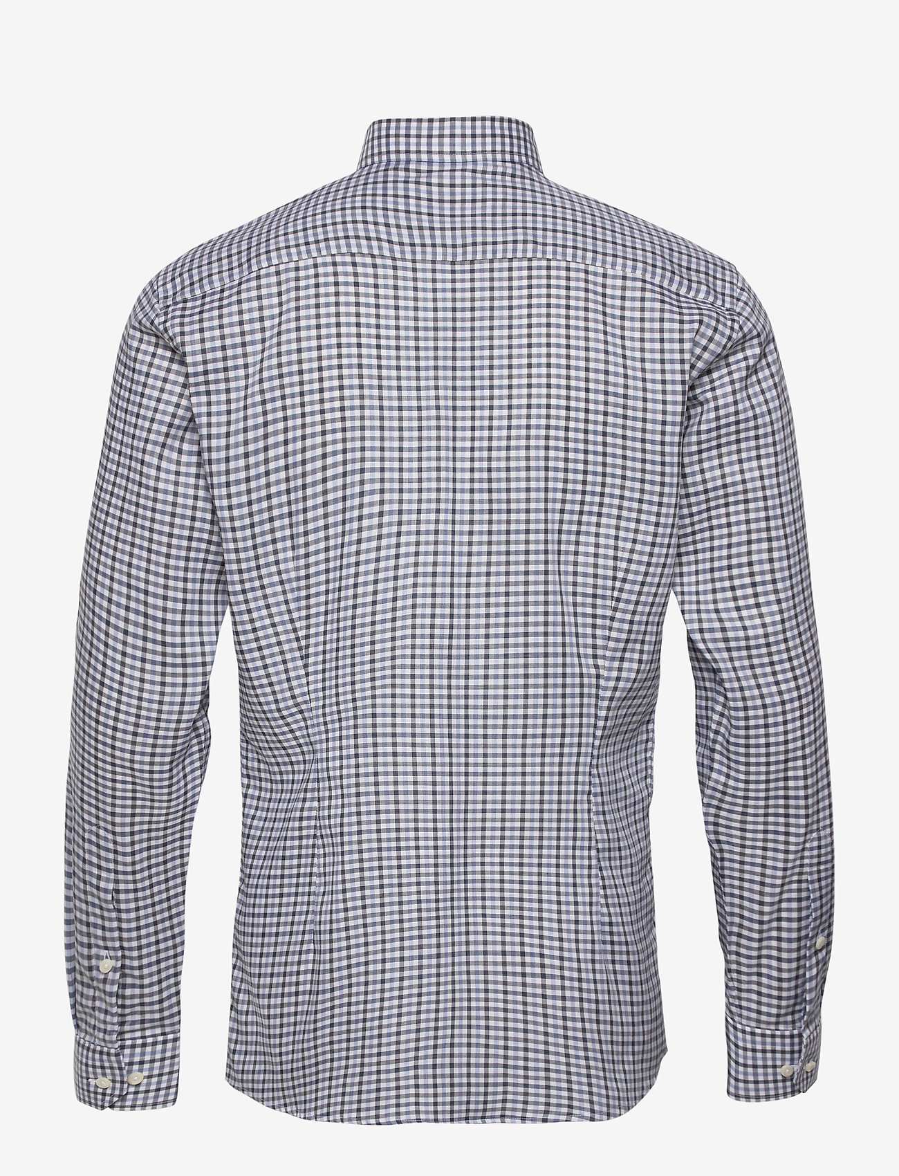 Eton - Blue & Navy Overcheck Flannel Shirt - blue - 1