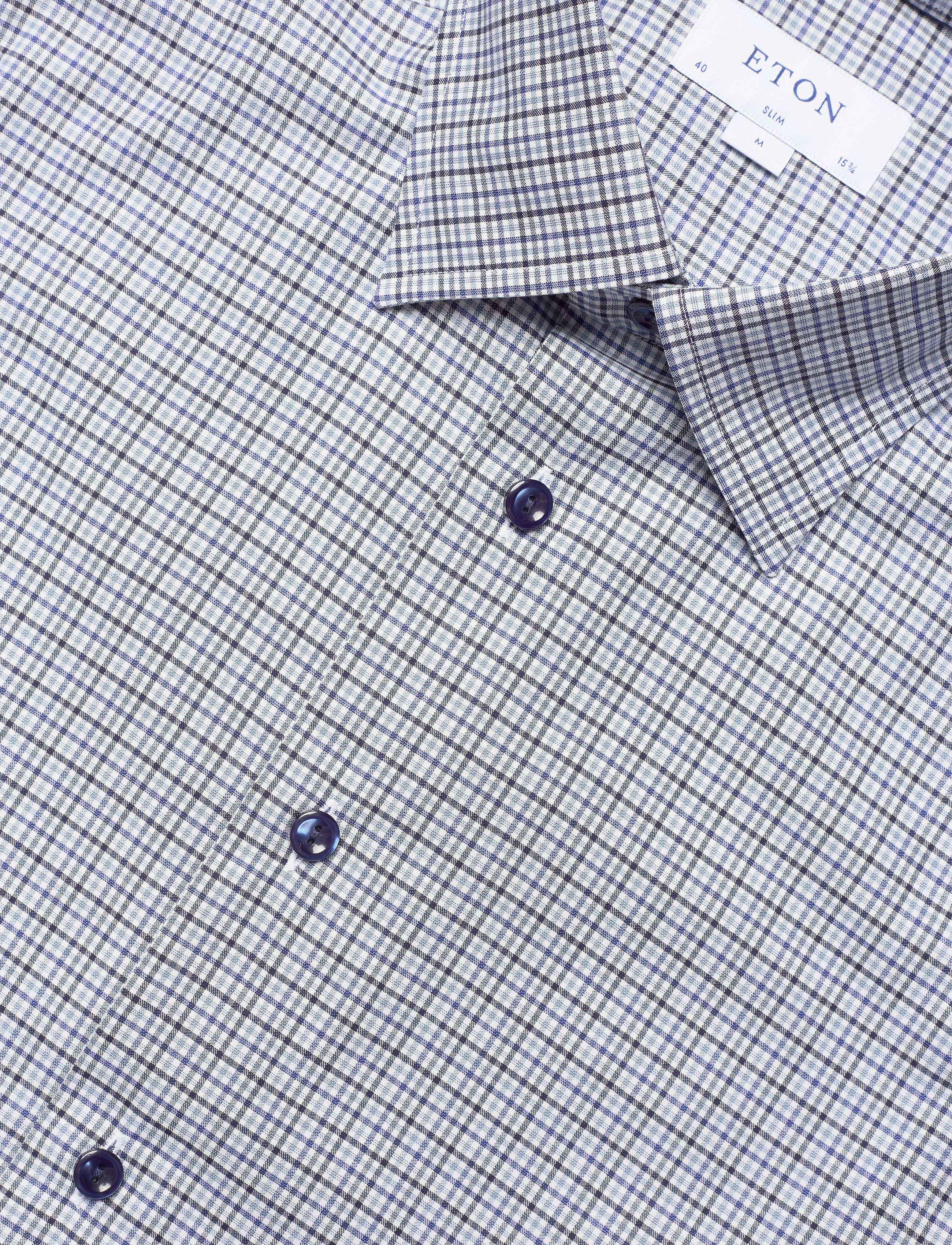 Eton - Slim fit Business Casual Twill Shirt - blue - 3