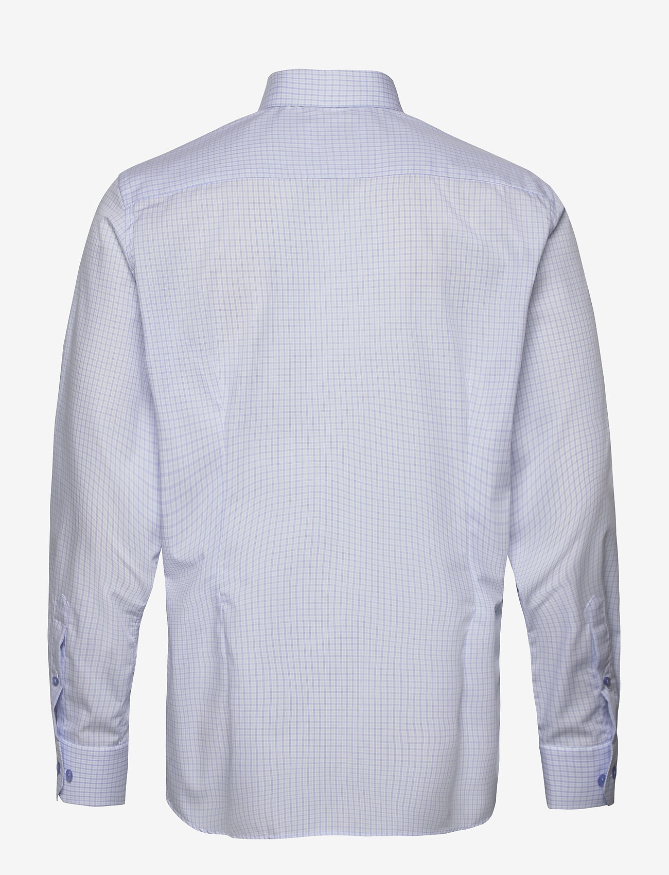 Eton - Sky Blue & Green Checked Poplin Shirt - blue - 1