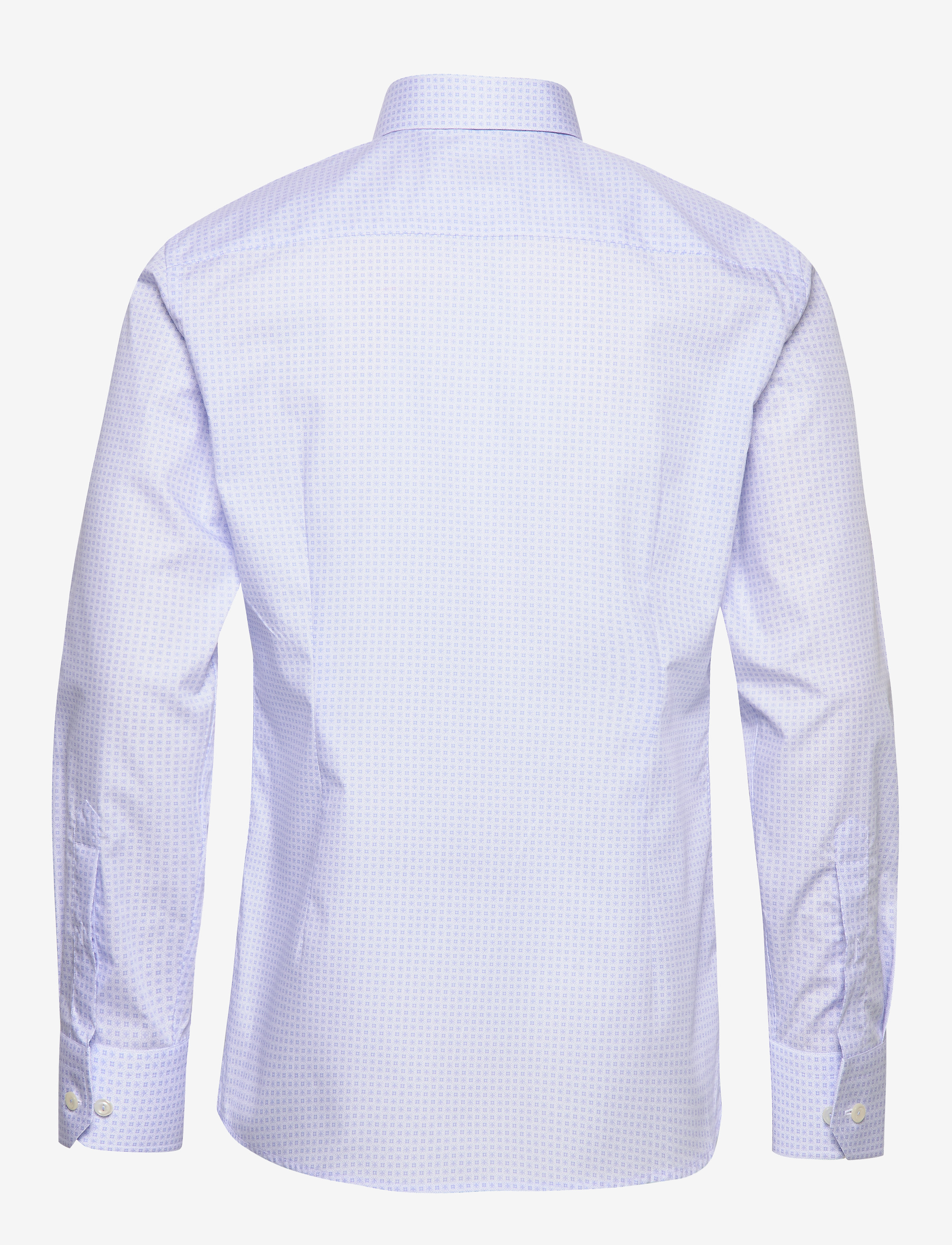 Eton - Sky blue geometric poplin shirt - blue - 1