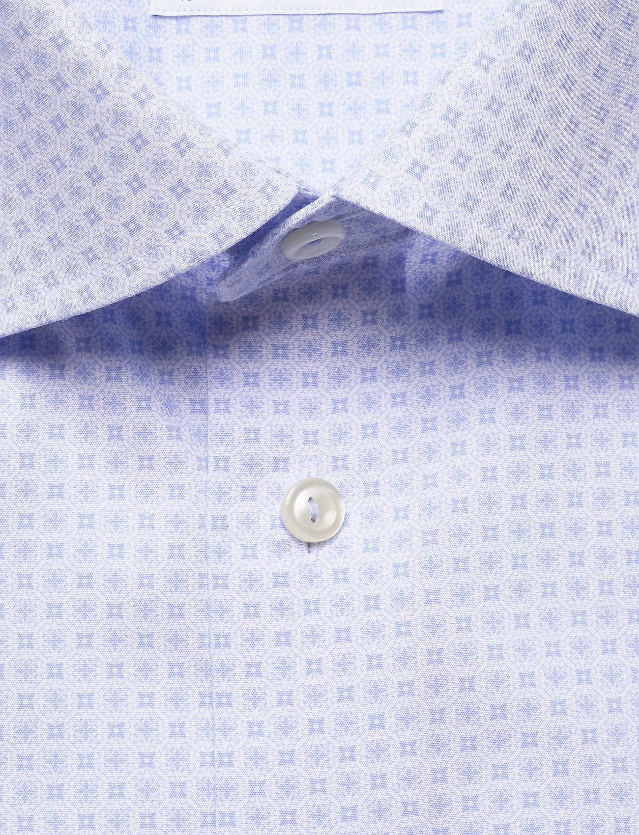 Eton - Sky blue geometric poplin shirt - blue - 2