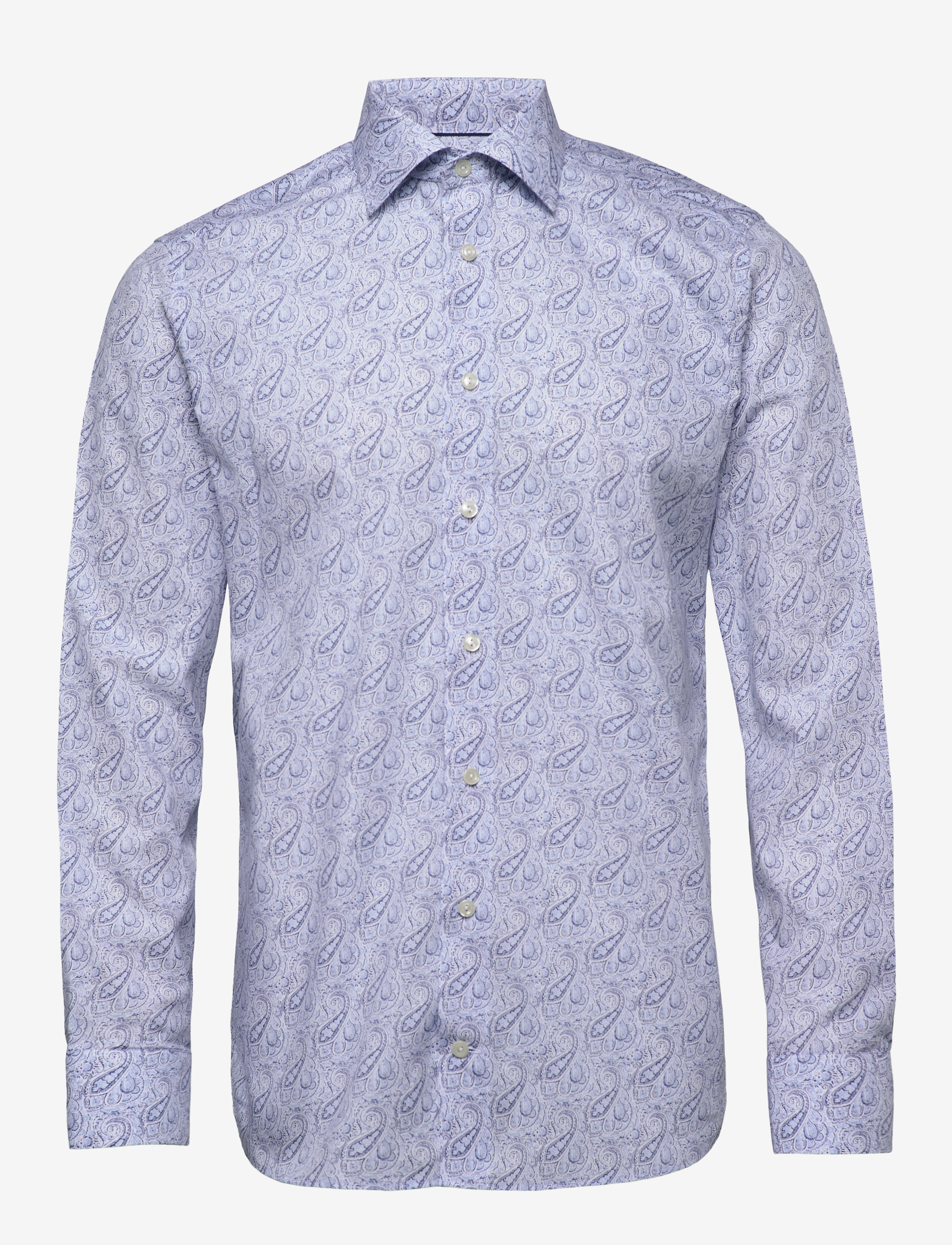 Eton - Paisley Poplin Shirt - blue - 0