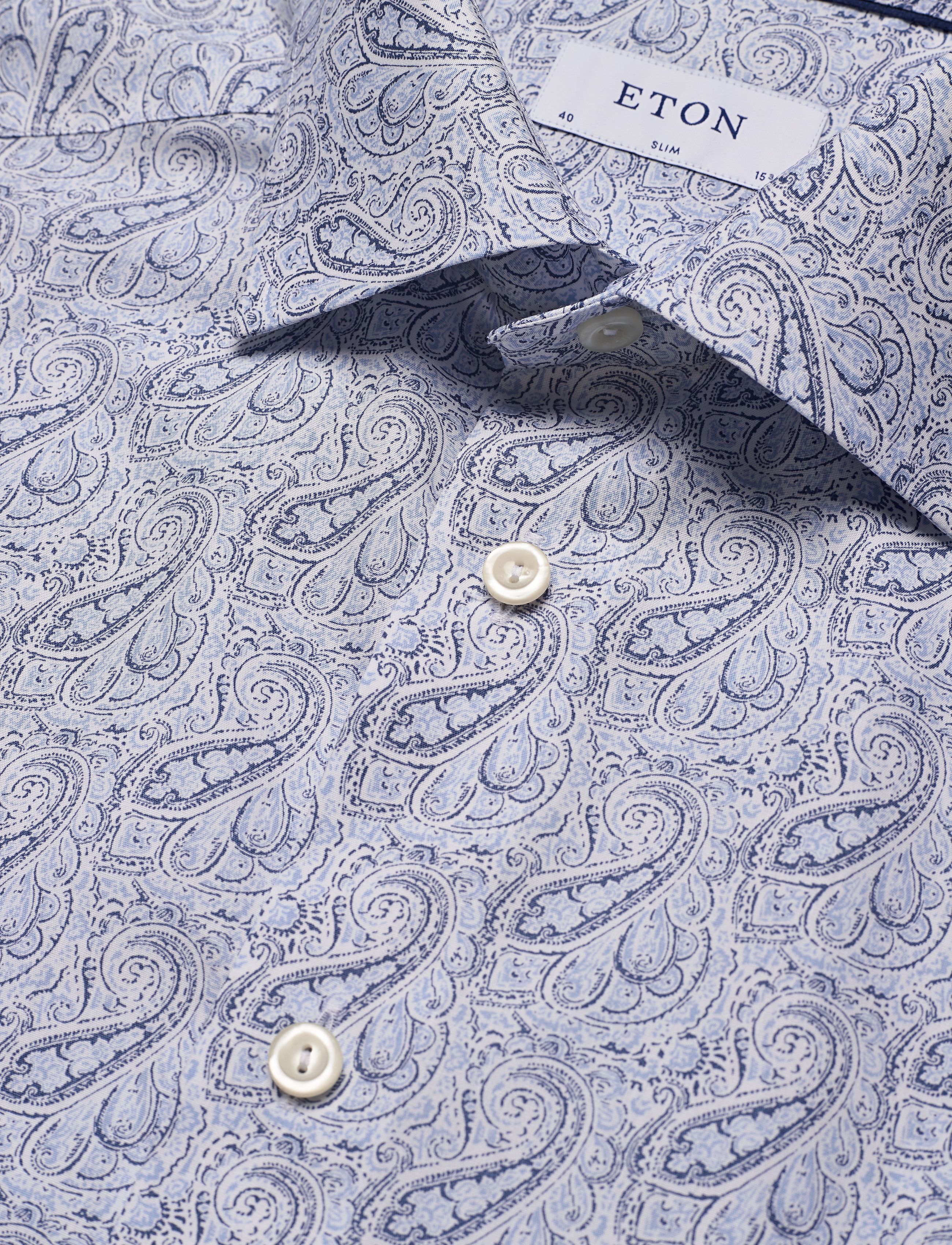 Eton - Paisley Poplin Shirt - blue - 3