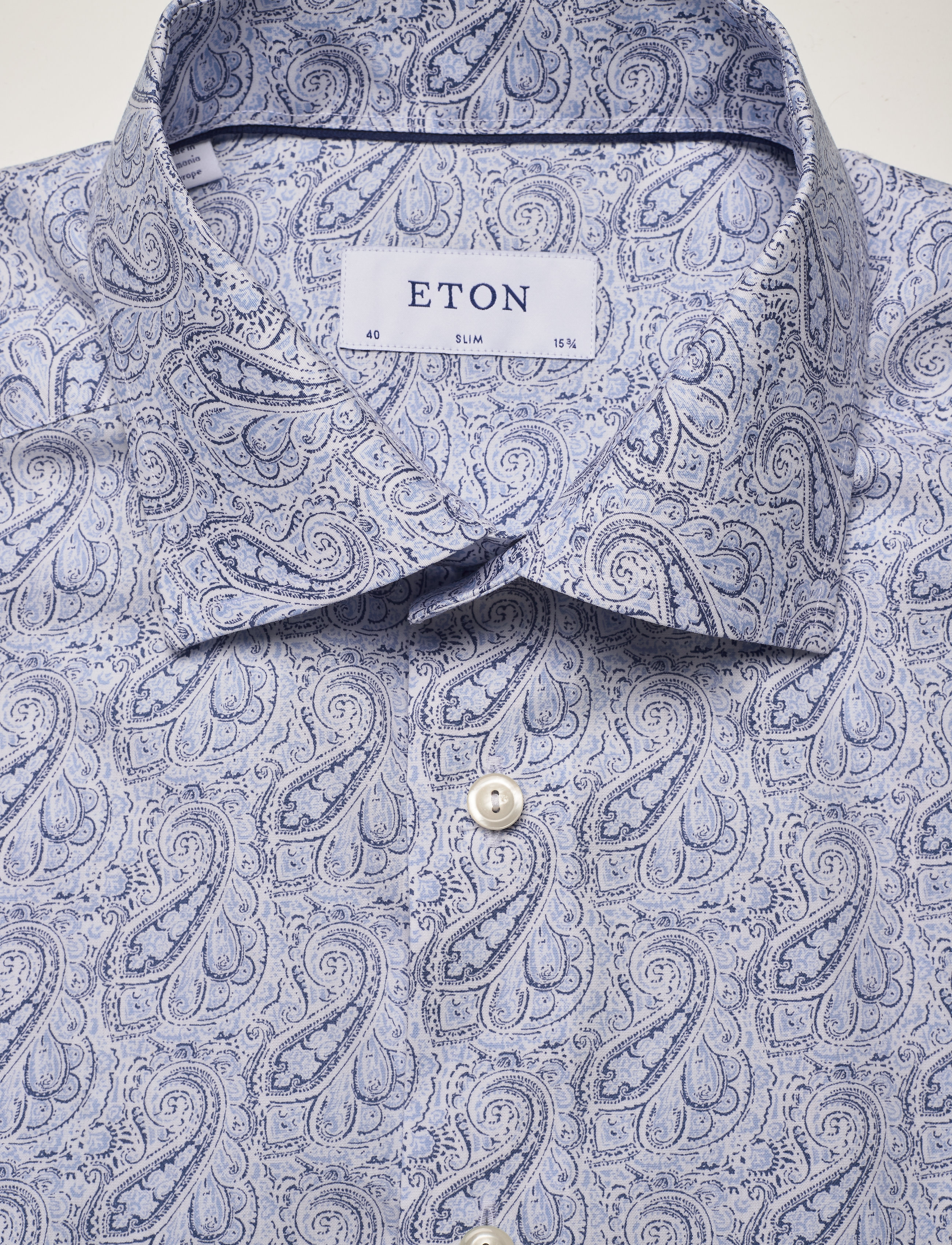 Eton - Paisley Poplin Shirt - blue - 4