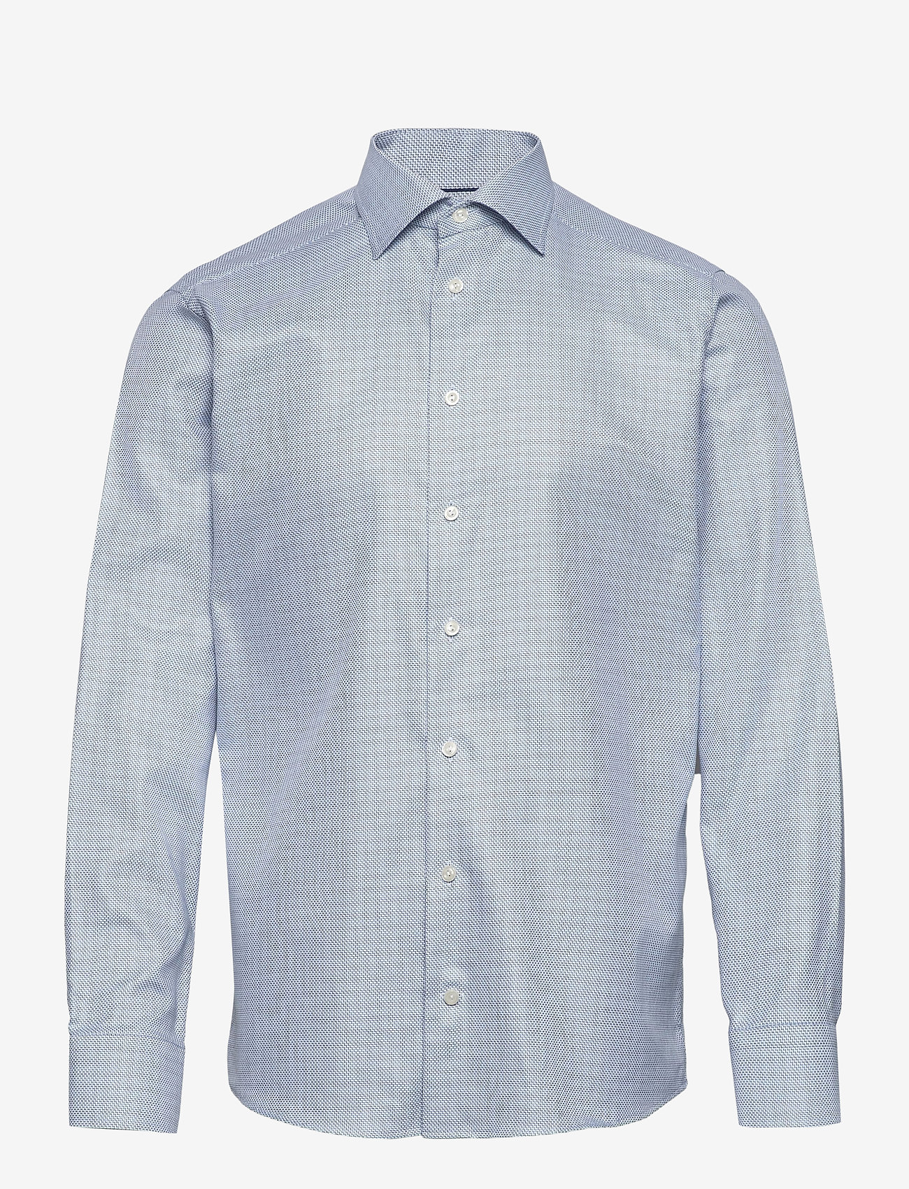 Eton - Blue zig-zag structured shirt - blue - 0