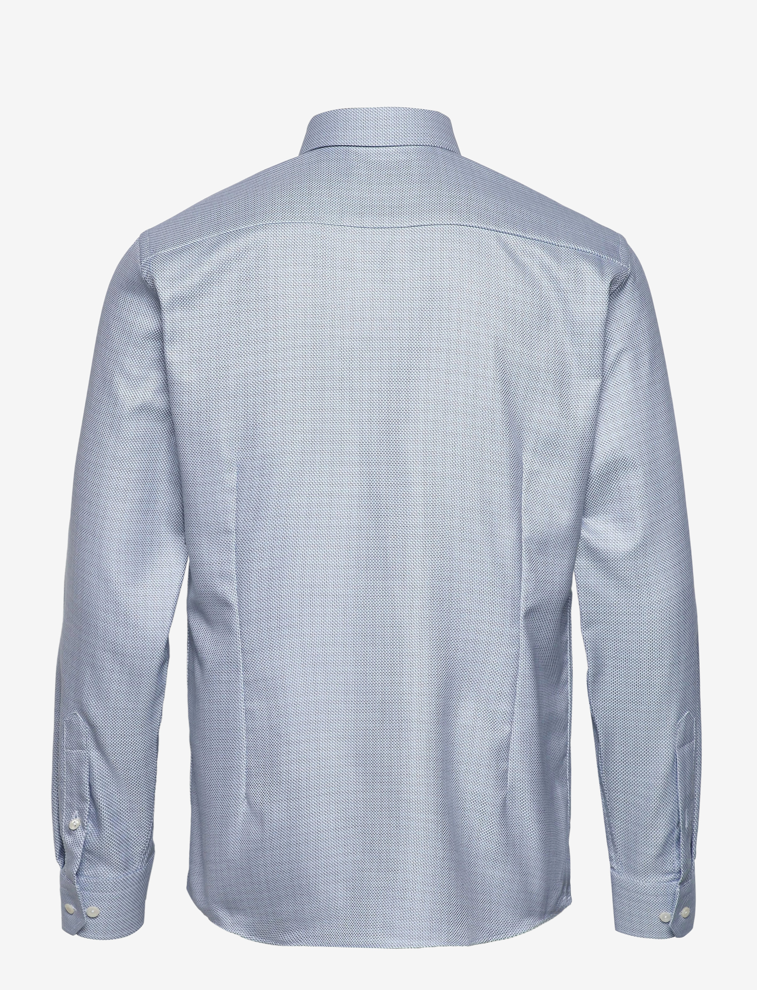 Eton - Blue zig-zag structured shirt - blue - 1