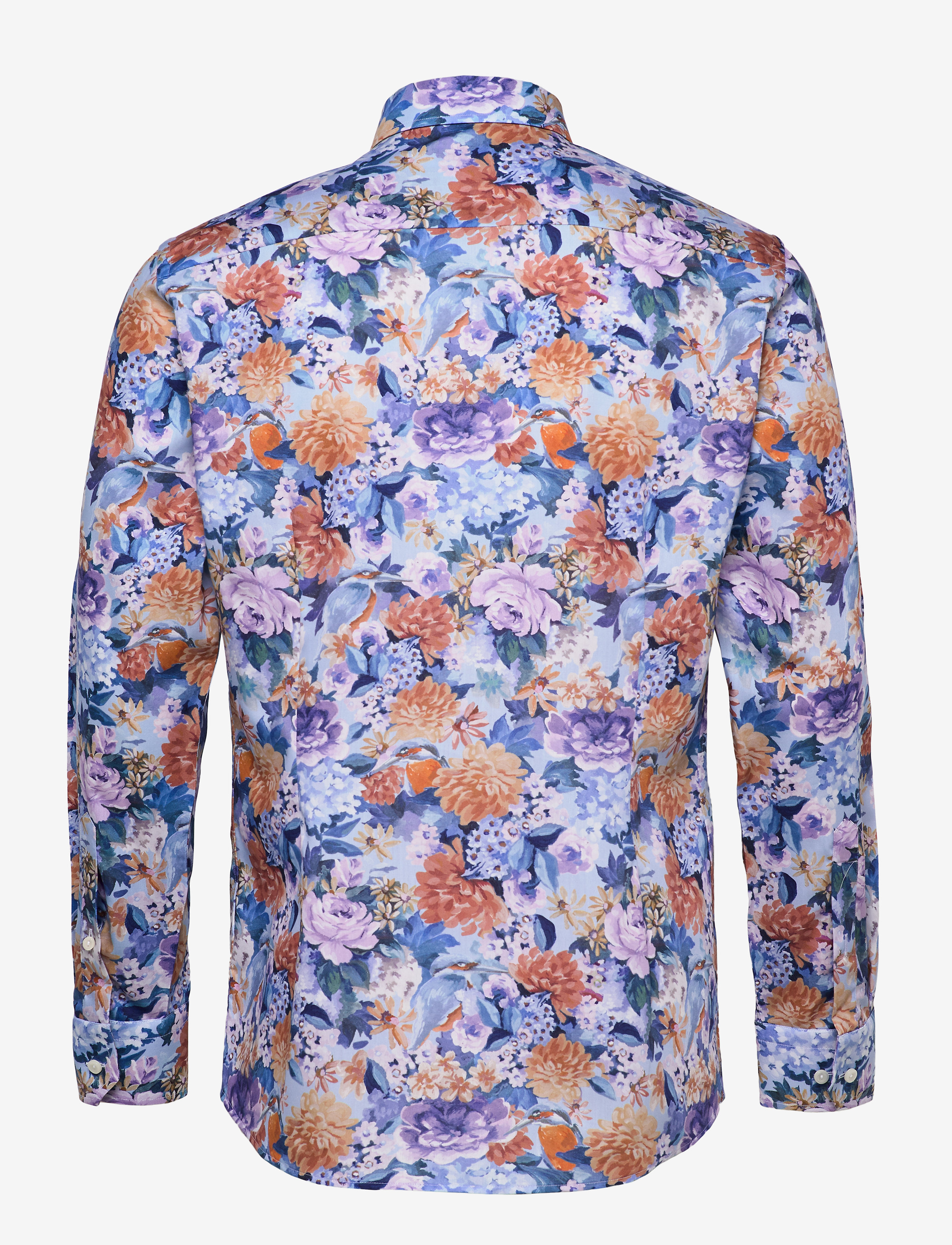 Eton - Floral Print Cotton-Tencel Shirt - blue - 1